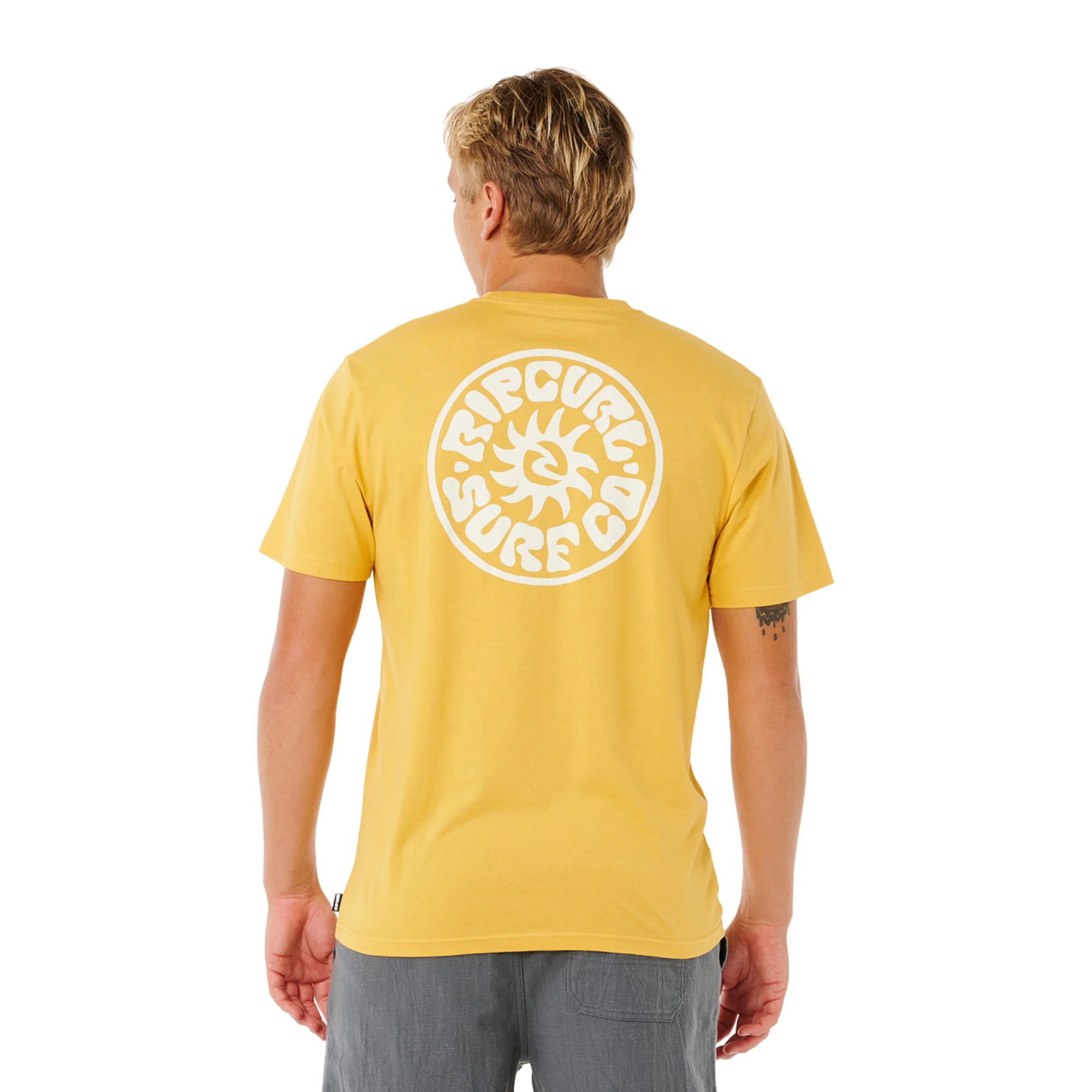 Rip Curl Men's Pacific Rinse Circle Short Sleeve Tee (Ochre) - Image 2