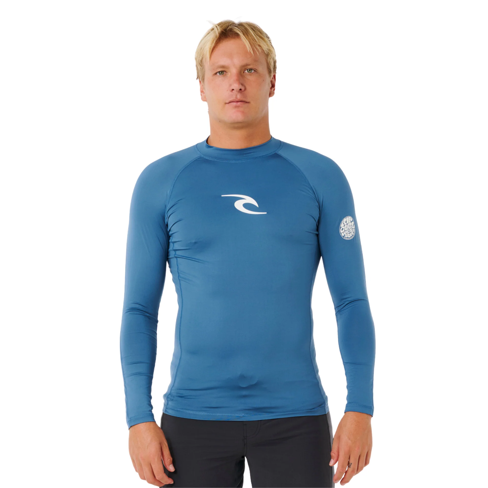 Rip Curl Men's Waves UPF50 Performance Long Sleeve Rash Vest (Bluefin) - Image 2