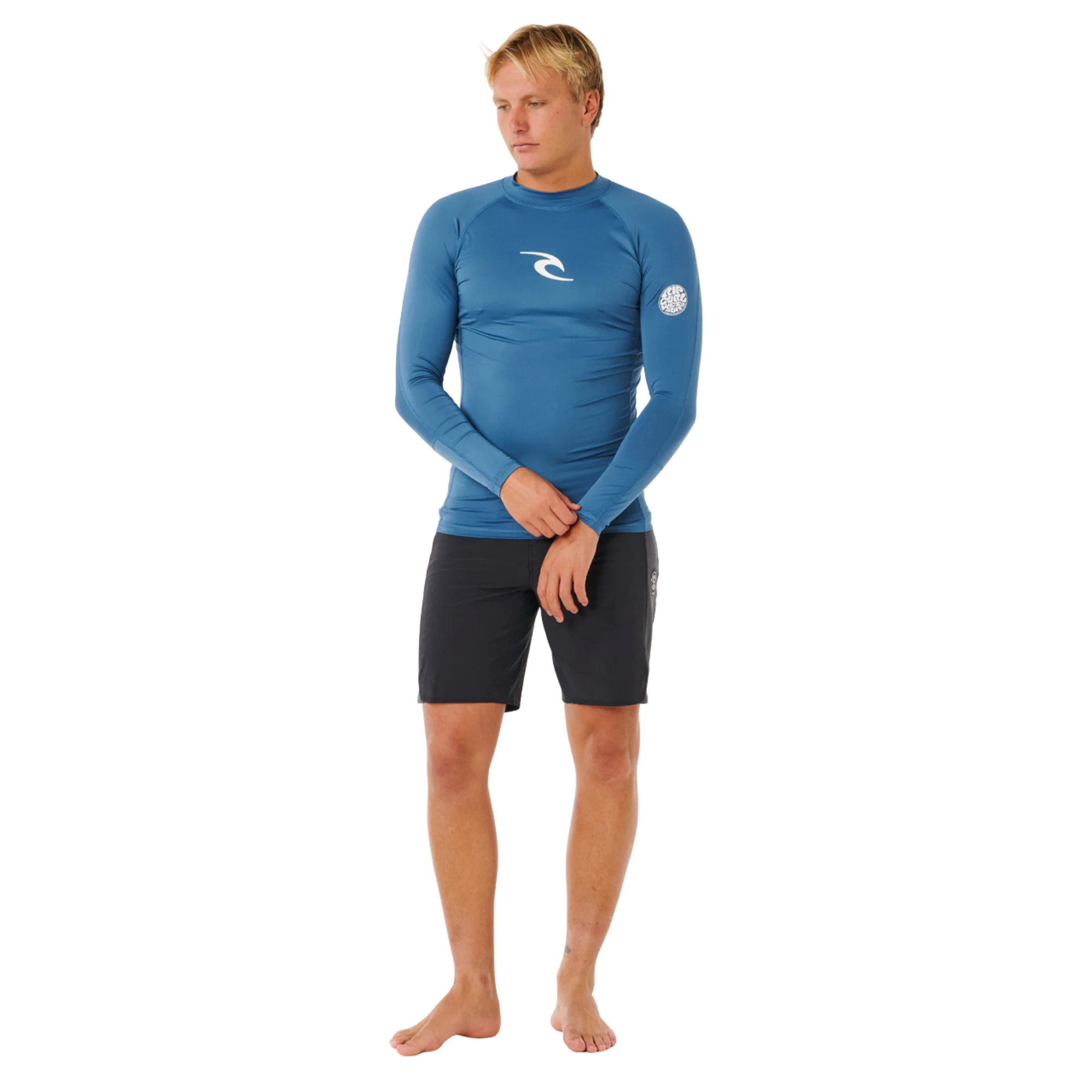 Rip Curl Men's Waves UPF50 Performance Long Sleeve Rash Vest (Bluefin) - Image 6