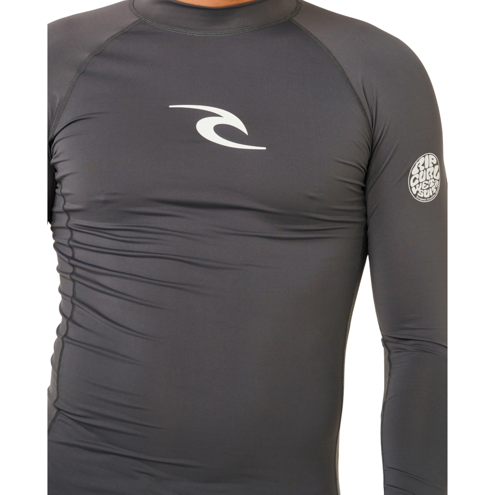 Rip Curl Men's Waves UPF50 Performance Long Sleeve Rash Vest (Charcoal Grey) - Image 5