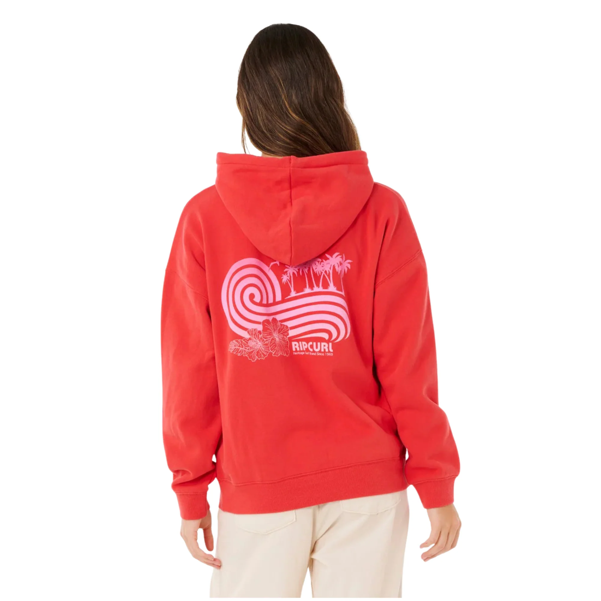 Rip Curl Women's Ocean Break Heritage Fleece Hoody (Deep Red) - Image 3