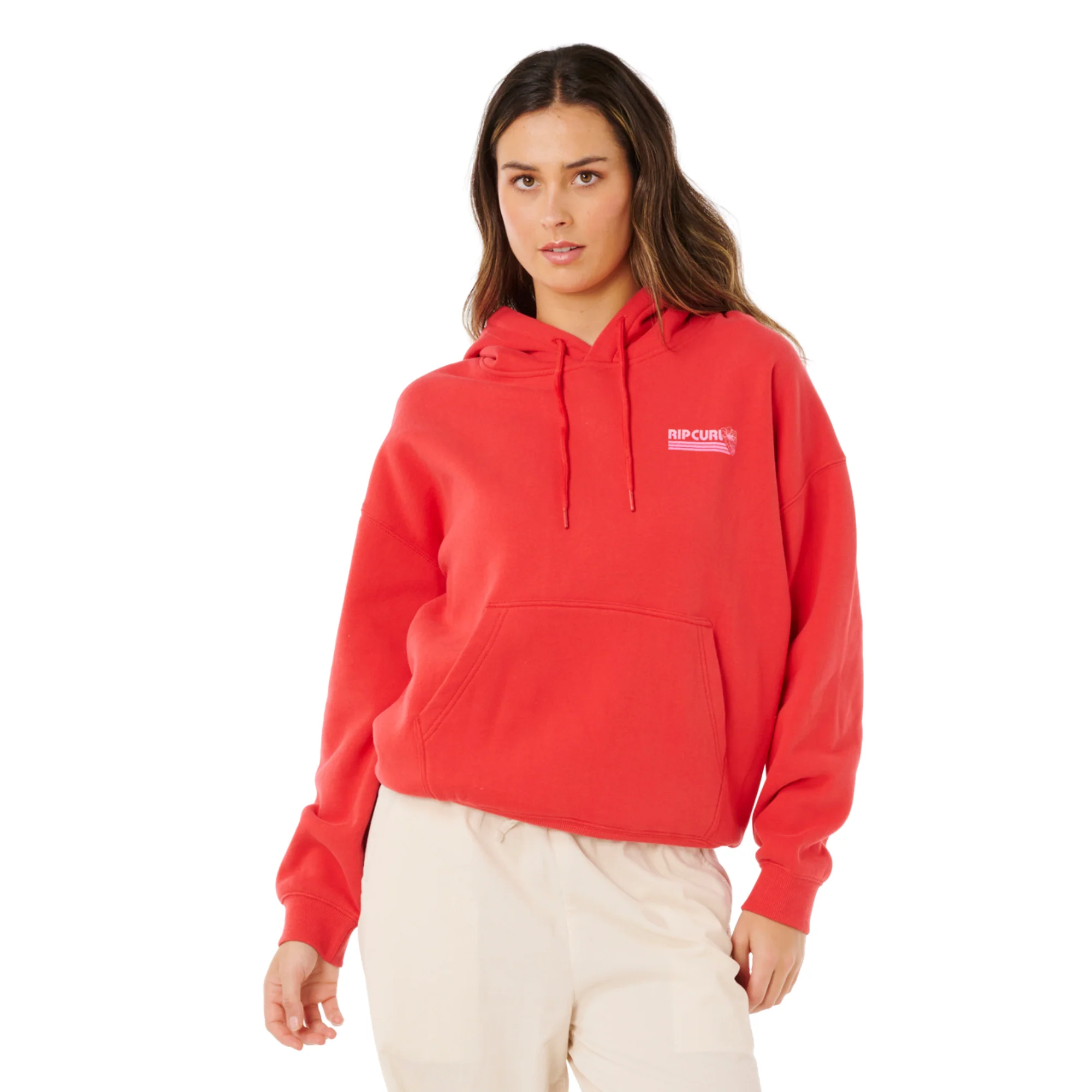 Rip Curl Women's Ocean Break Heritage Fleece Hoody (Deep Red) - Image 4