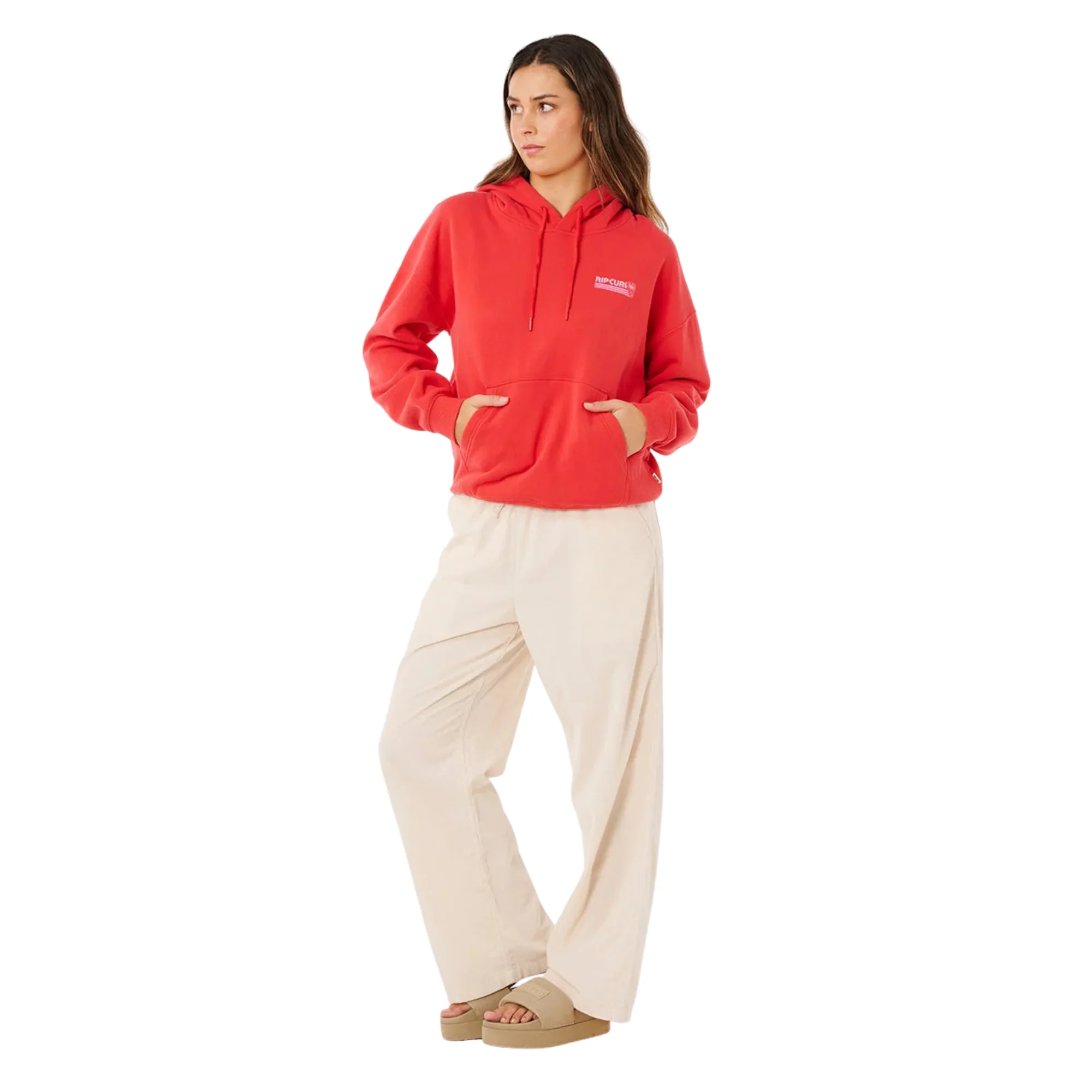 Rip Curl Women's Ocean Break Heritage Fleece Hoody (Deep Red) - Image 7