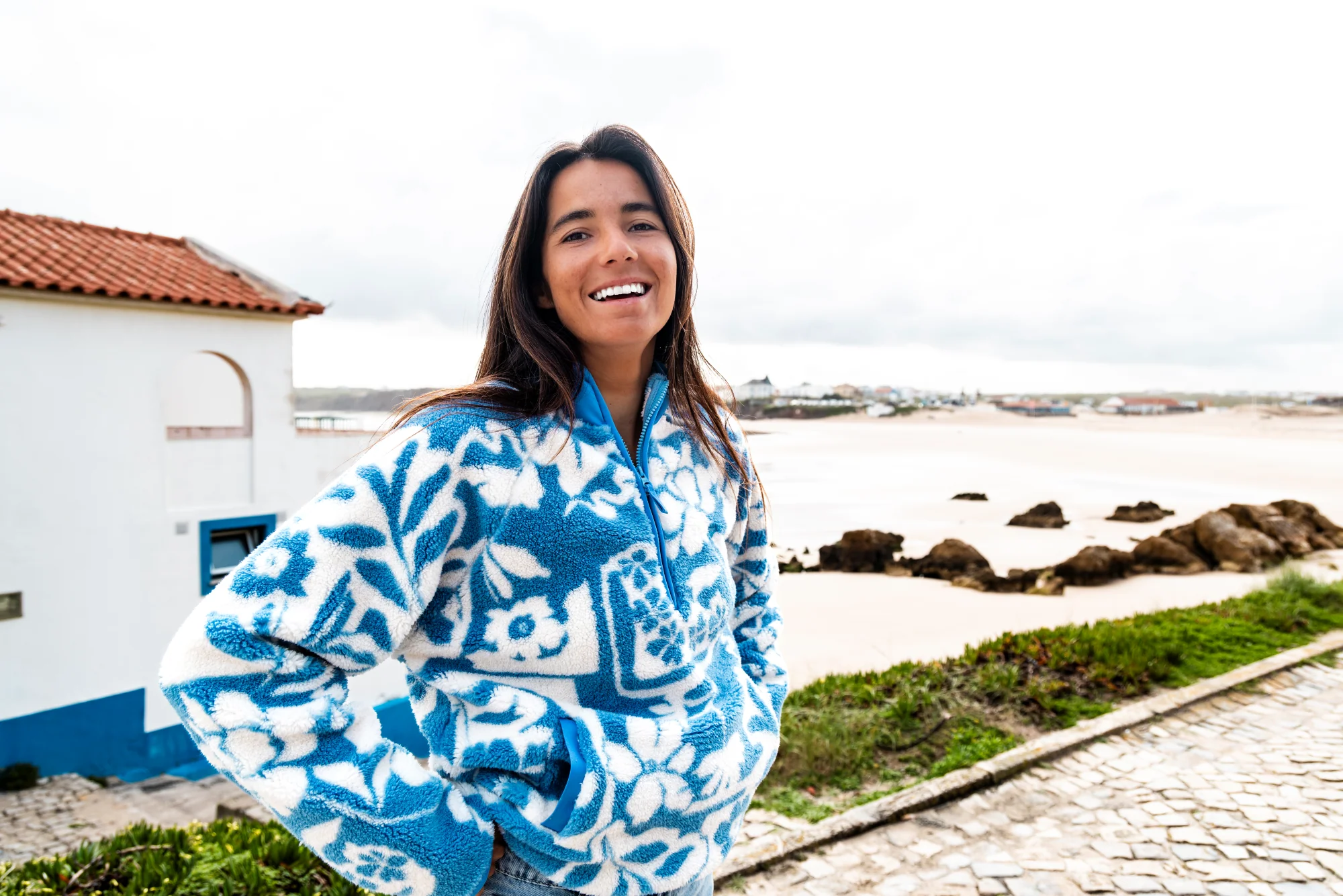 Rip Curl Women's Party Pack Polar Half Zip Fleece (Blue) - Image 8