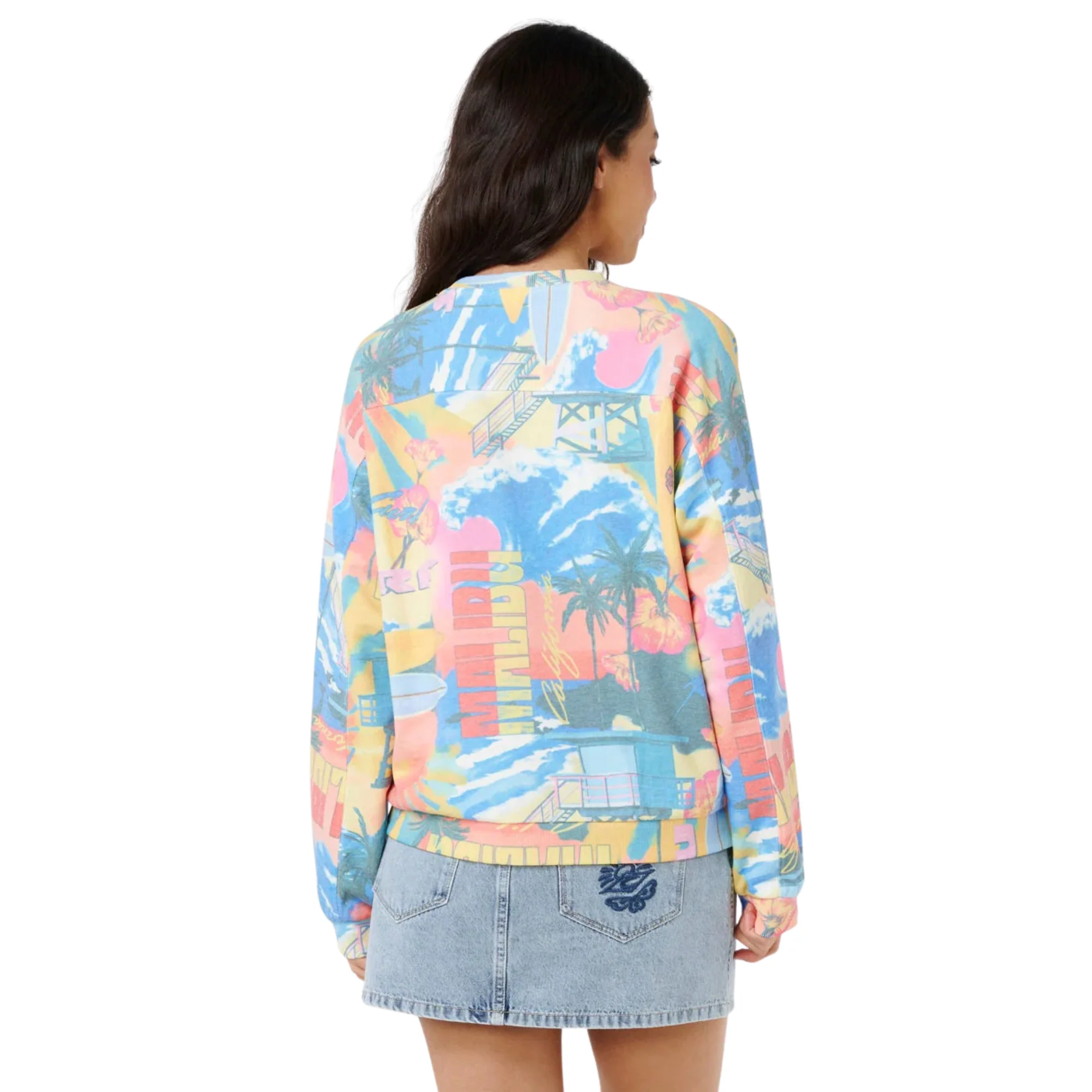 Rip Curl Women's Surf Side Relaxed Crew Neck Sweatshirt (Multi) - Image 3