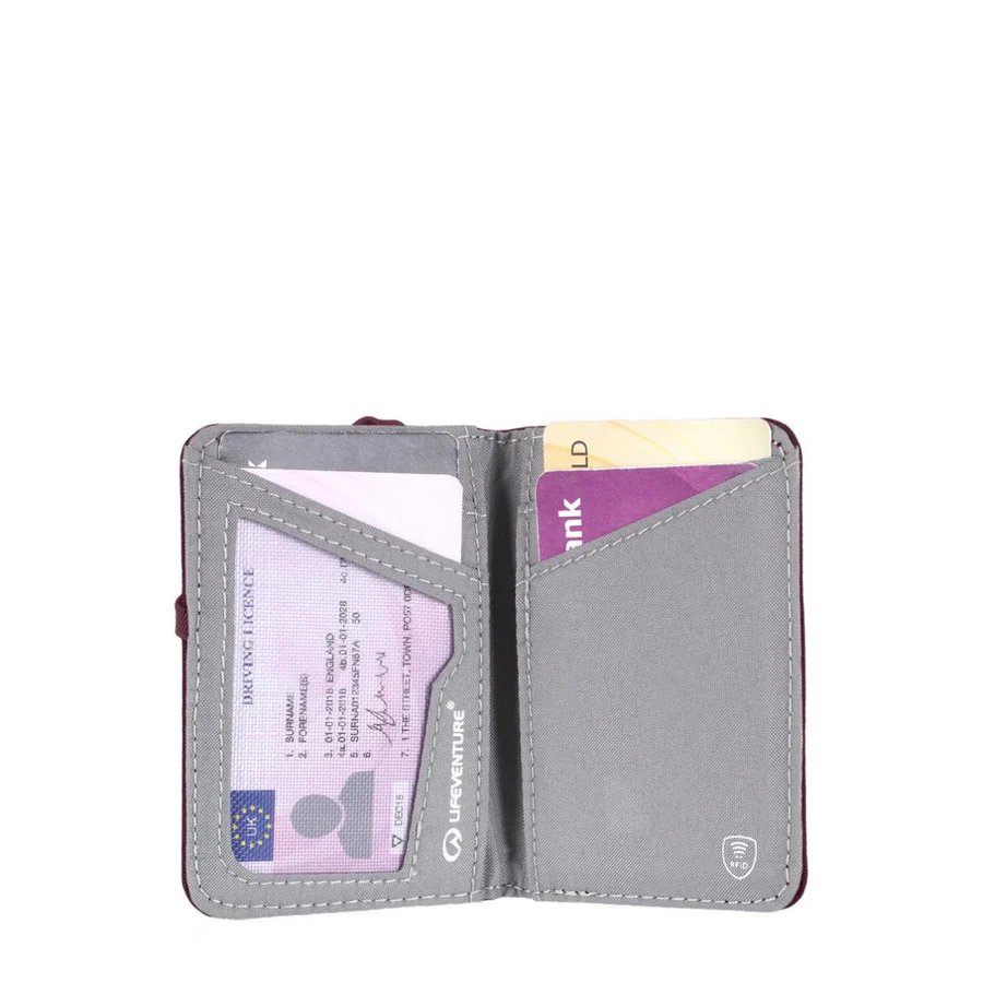 Lifeventure RFiD Recycled Card Wallet (Plum) - Image 4