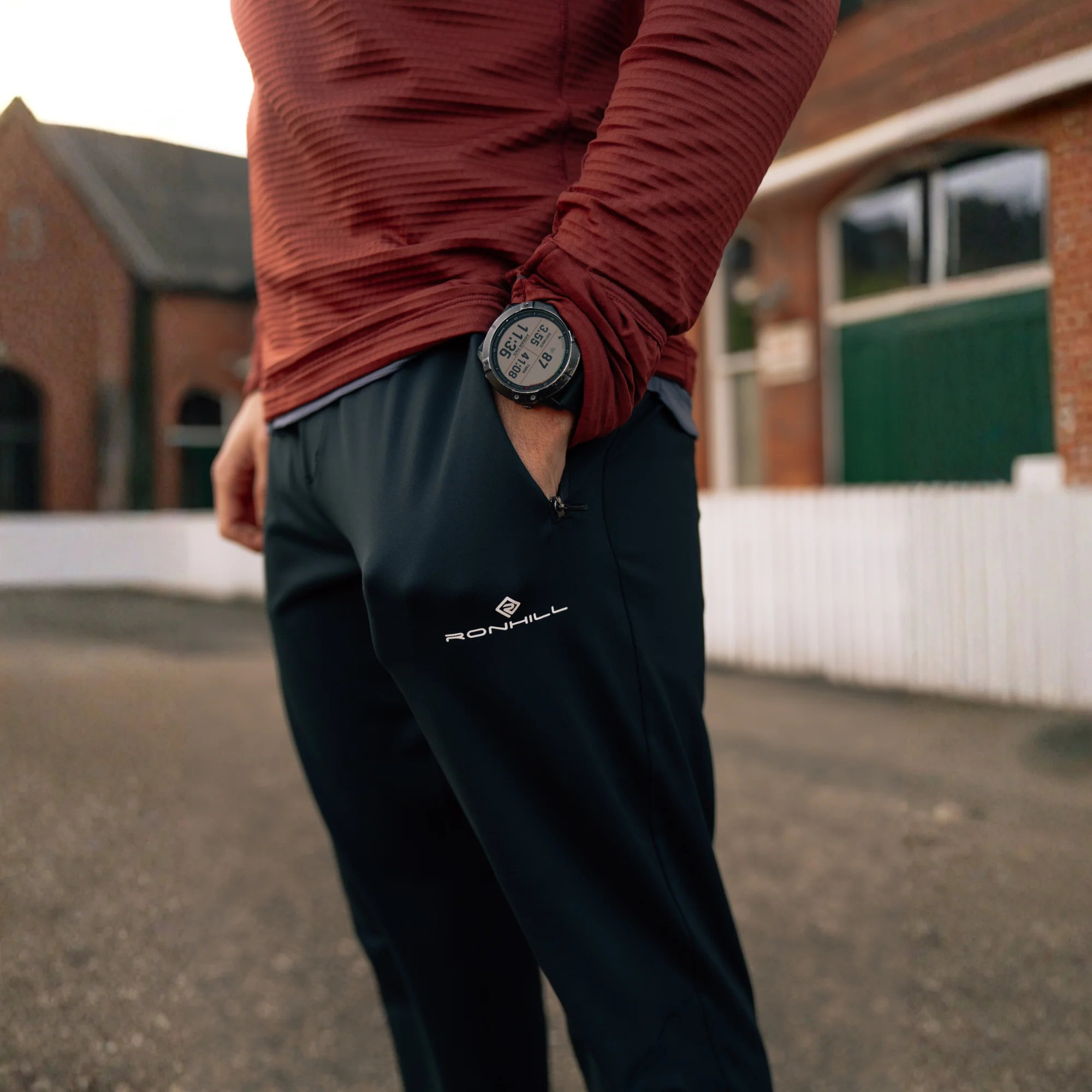 Ronhill Men's Core Slim Fit Trackster Trousers (All Black) - Image 5
