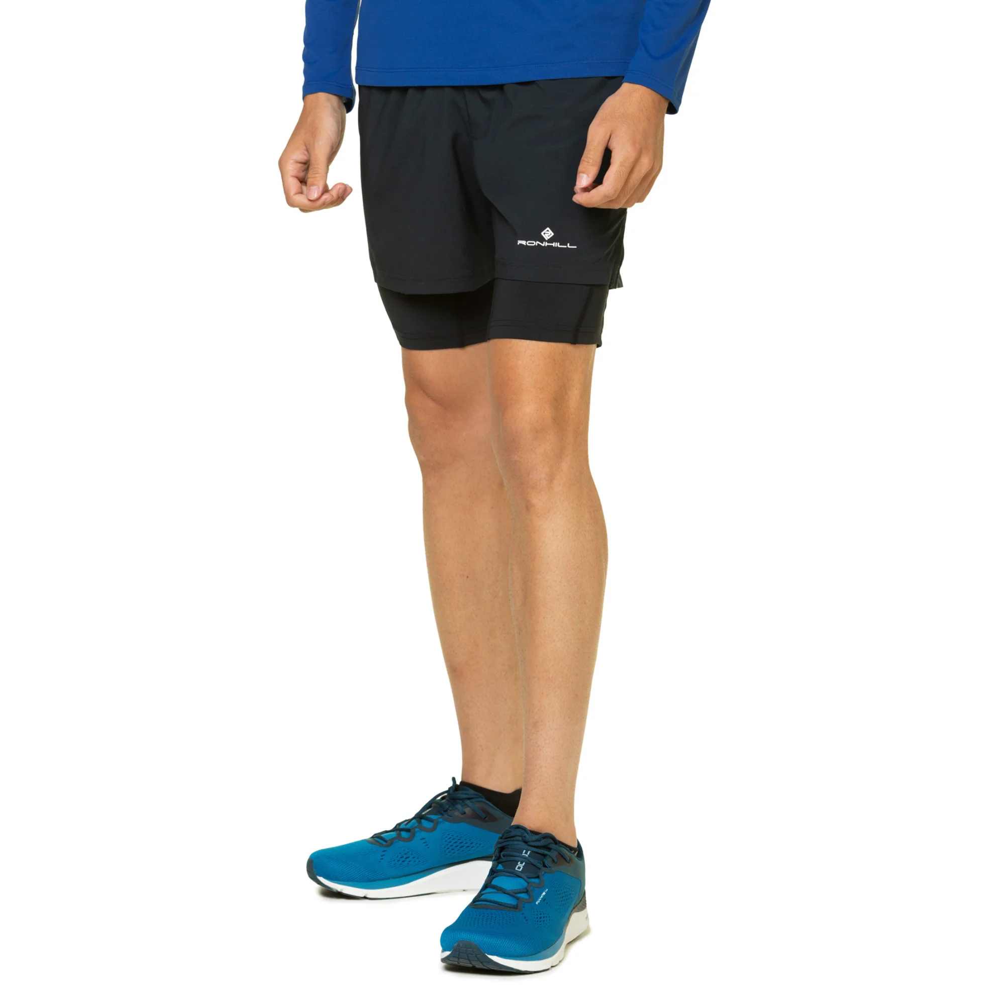 Ronhill Men's Core Twin Shorts (All Black)(5in) - Image 3