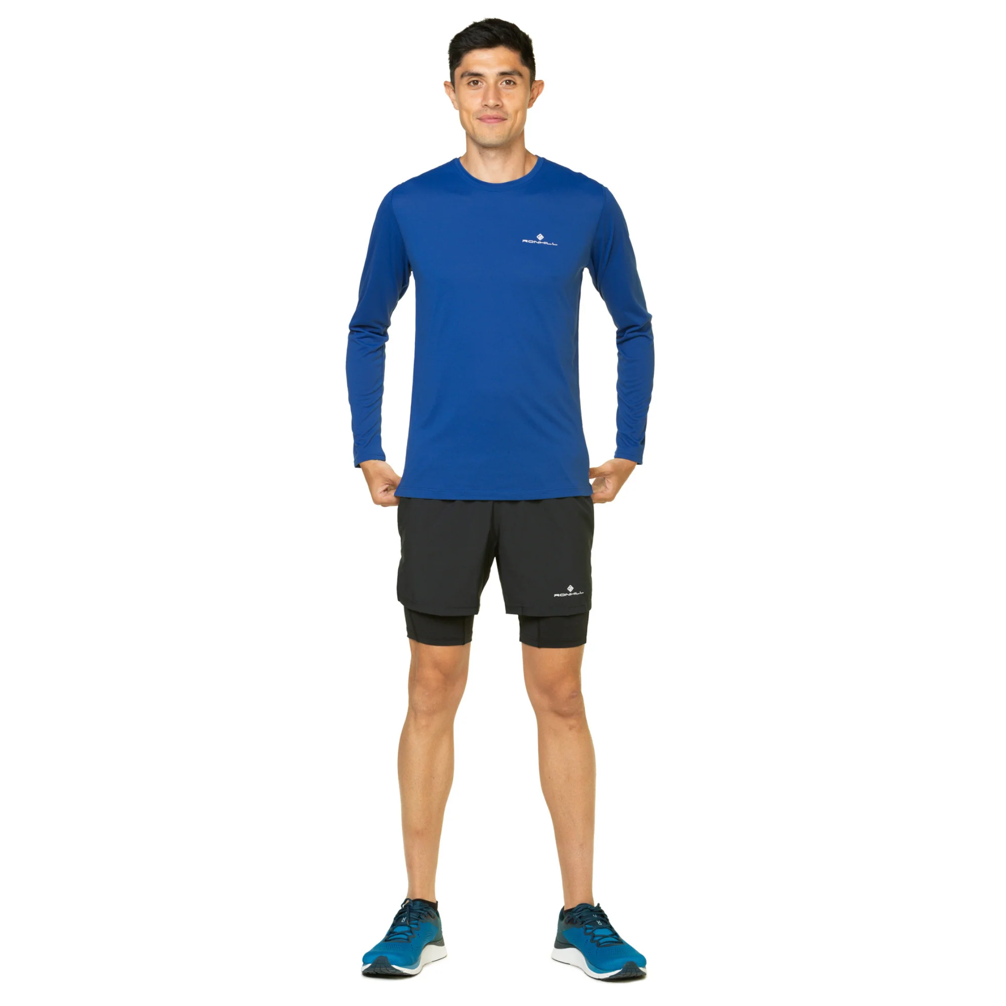 Ronhill Men's Core Twin Shorts (All Black)(5in) - Image 4