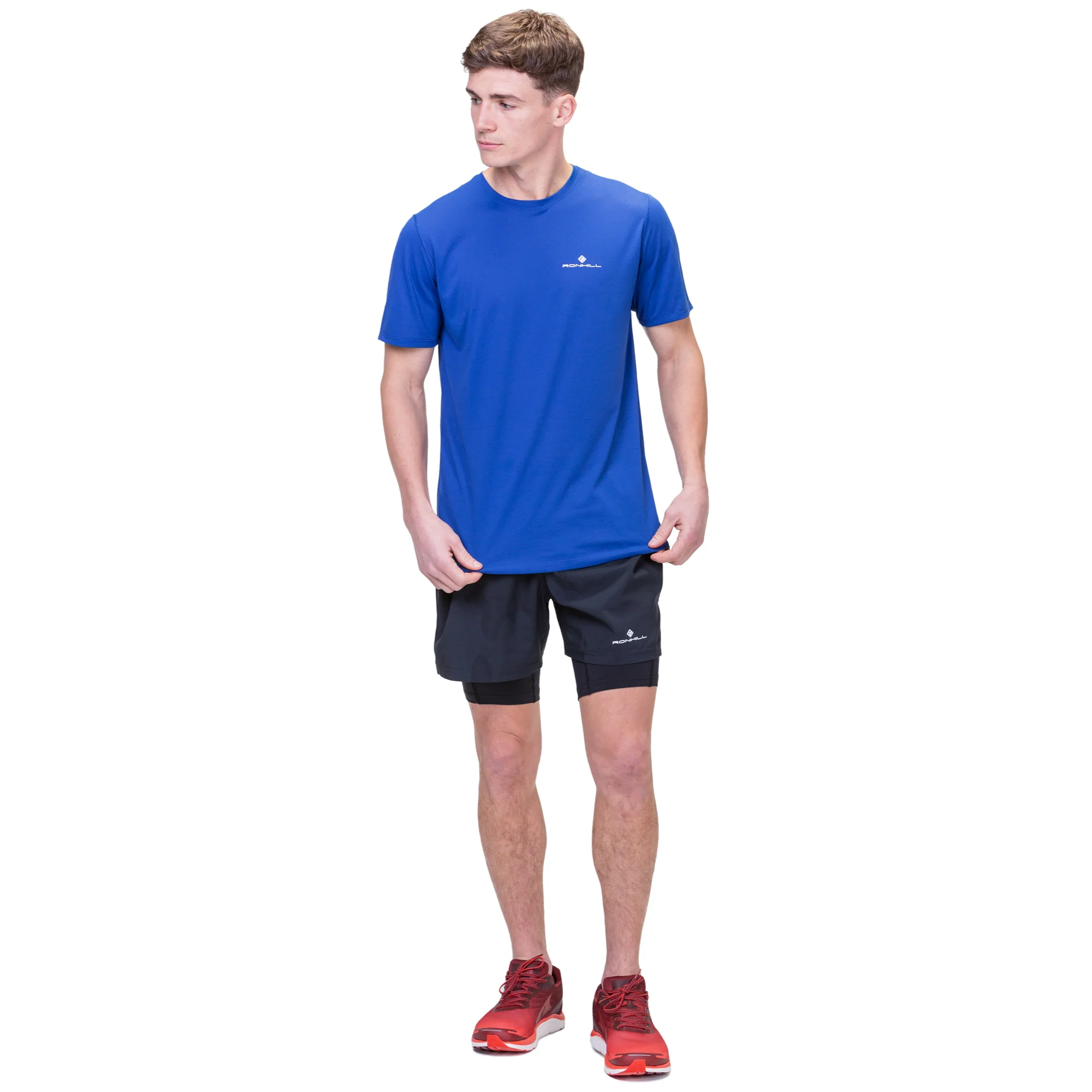 Ronhill Men's Core Twin Shorts (All Black)(5in) - Image 7