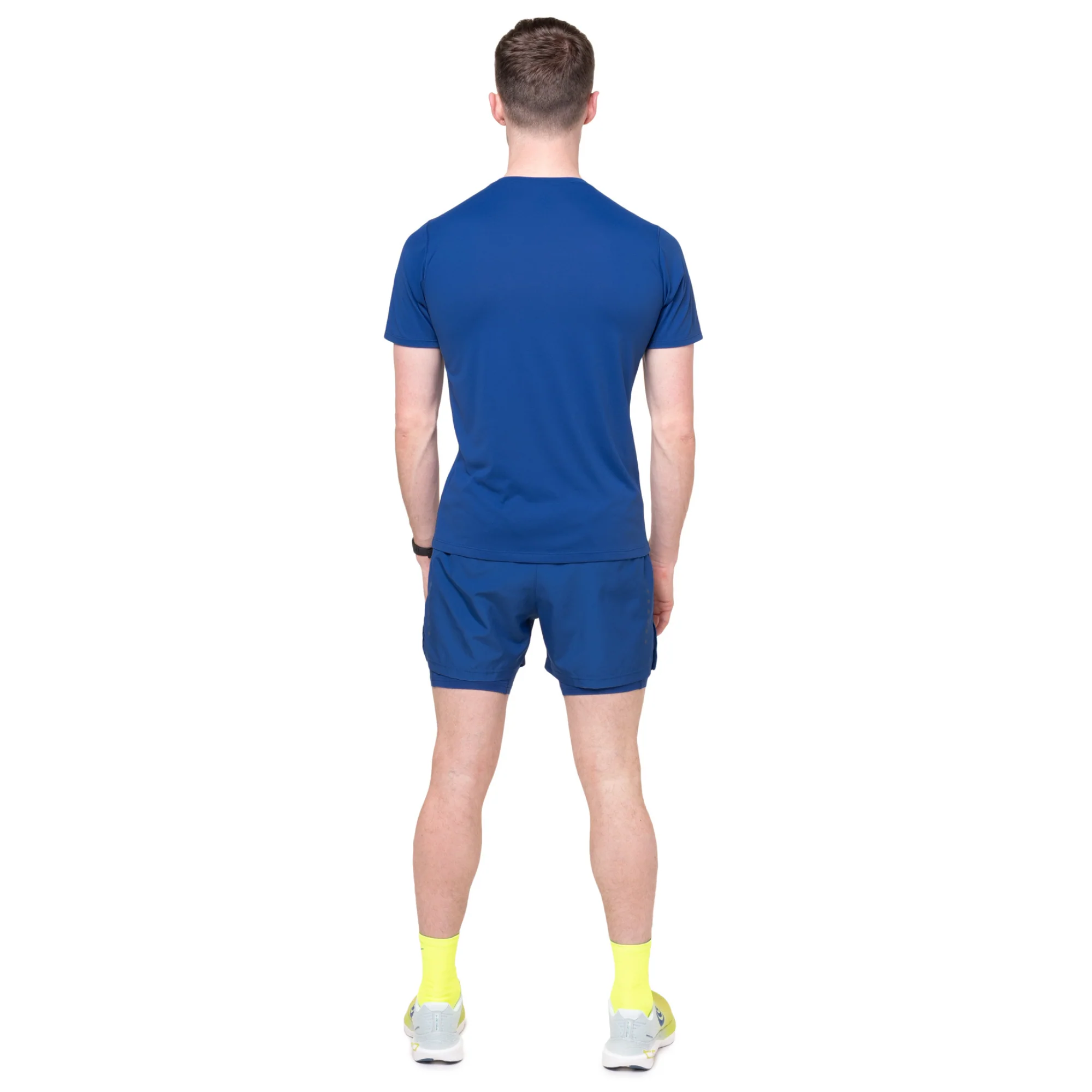 Ronhill Men's Core Twin Shorts (Dark Cobalt/Bright White)(5in) - Image 4