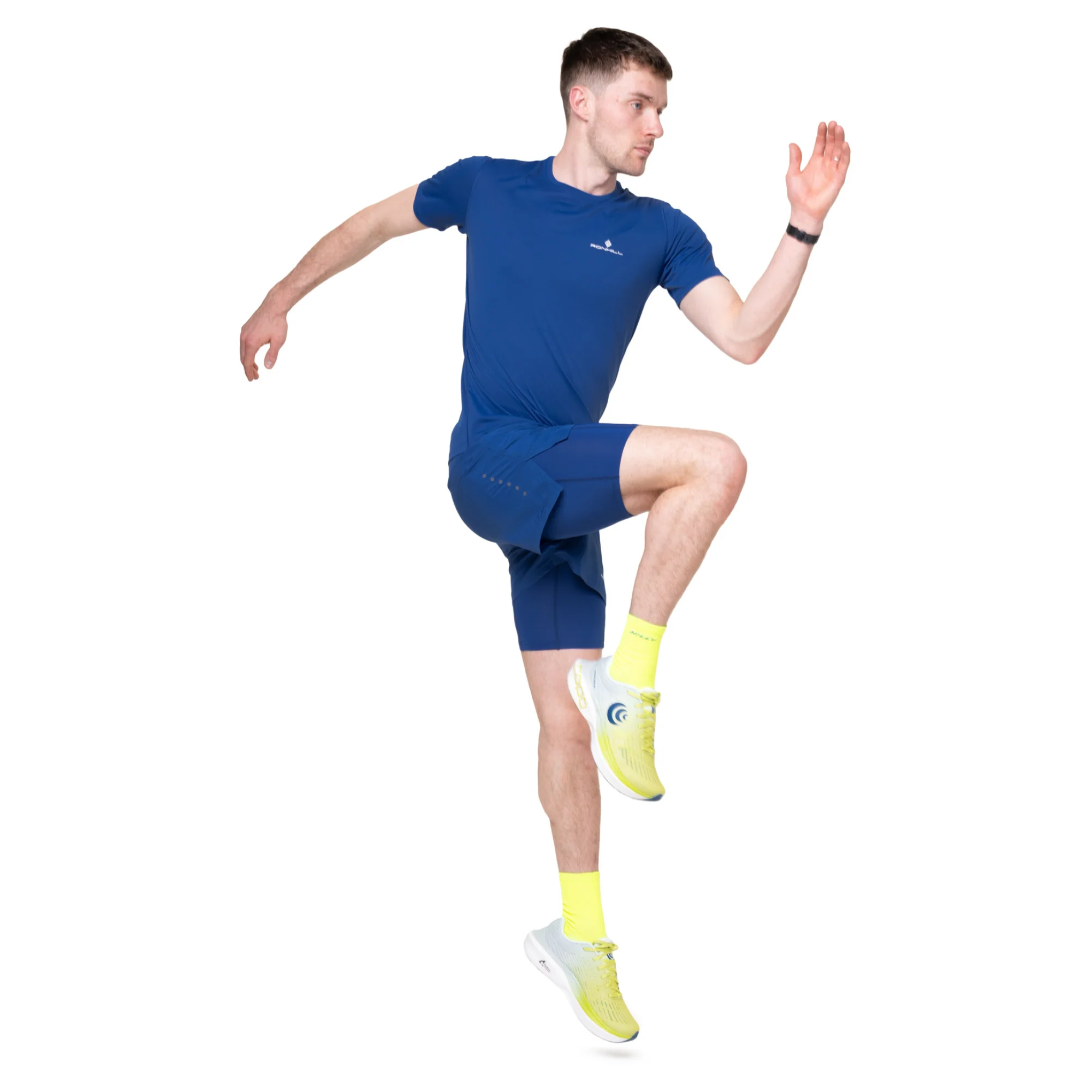 Ronhill Men's Core Twin Shorts (Dark Cobalt/Bright White)(5in) - Image 7