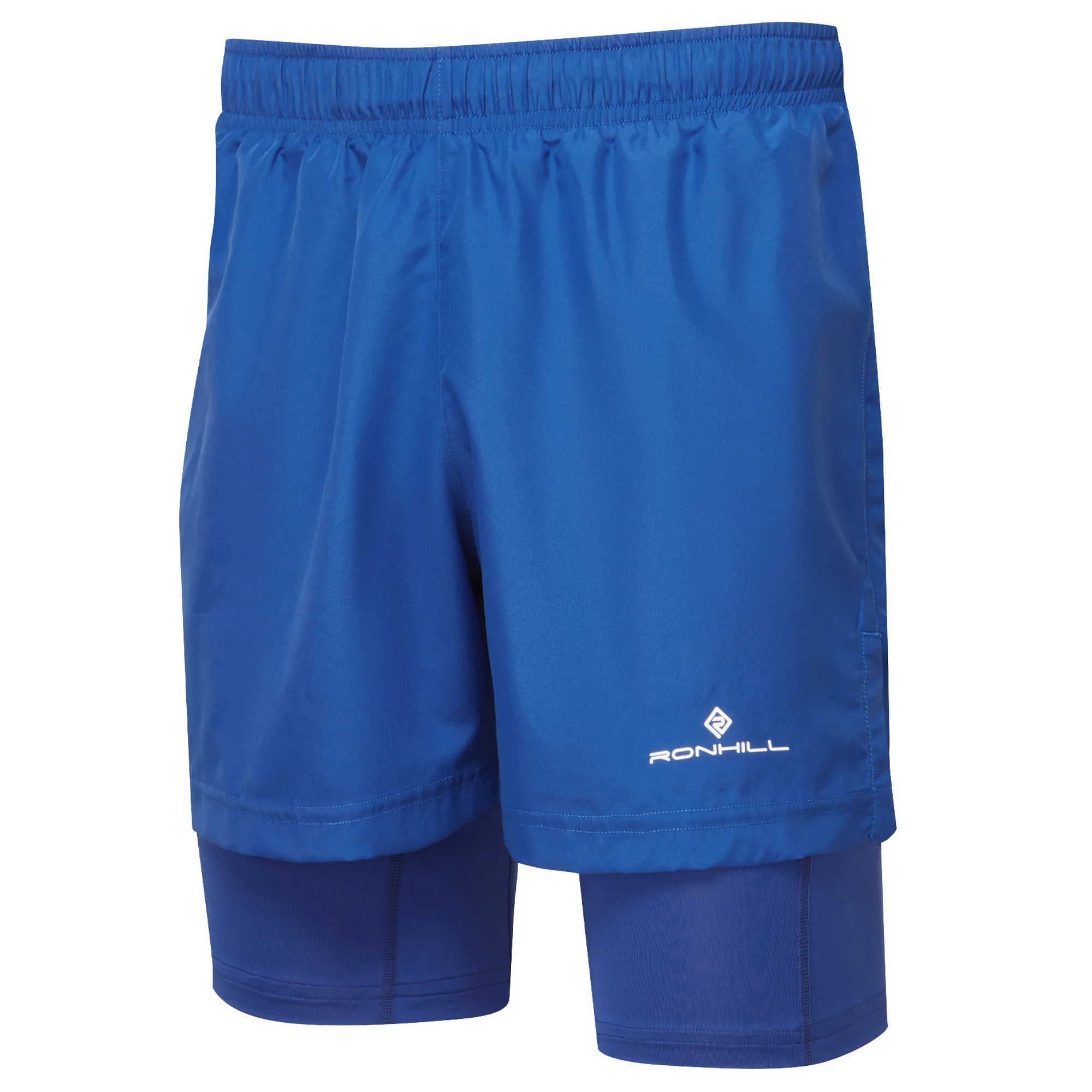 Ronhill Men's Core Twin Shorts (Dark Cobalt/Bright White)(5in) - Image 9