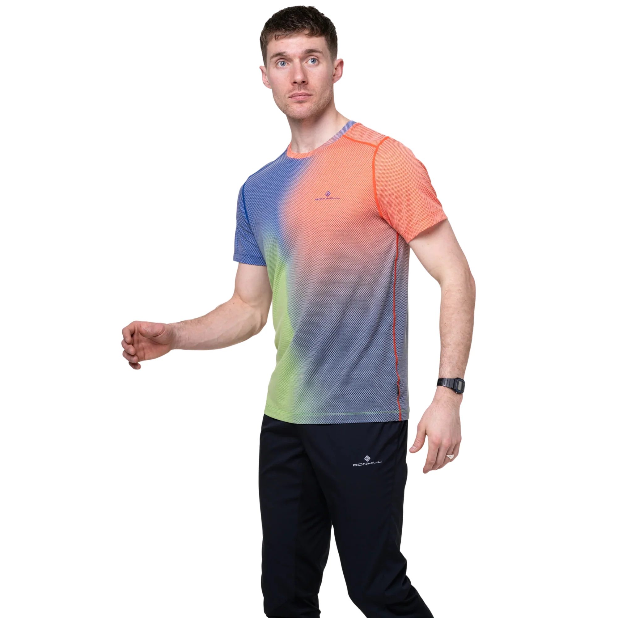 Ronhill Men's Tech Golden Hour Short Sleeve Technical Tee (Dark Cobalt Merge) - Image 3