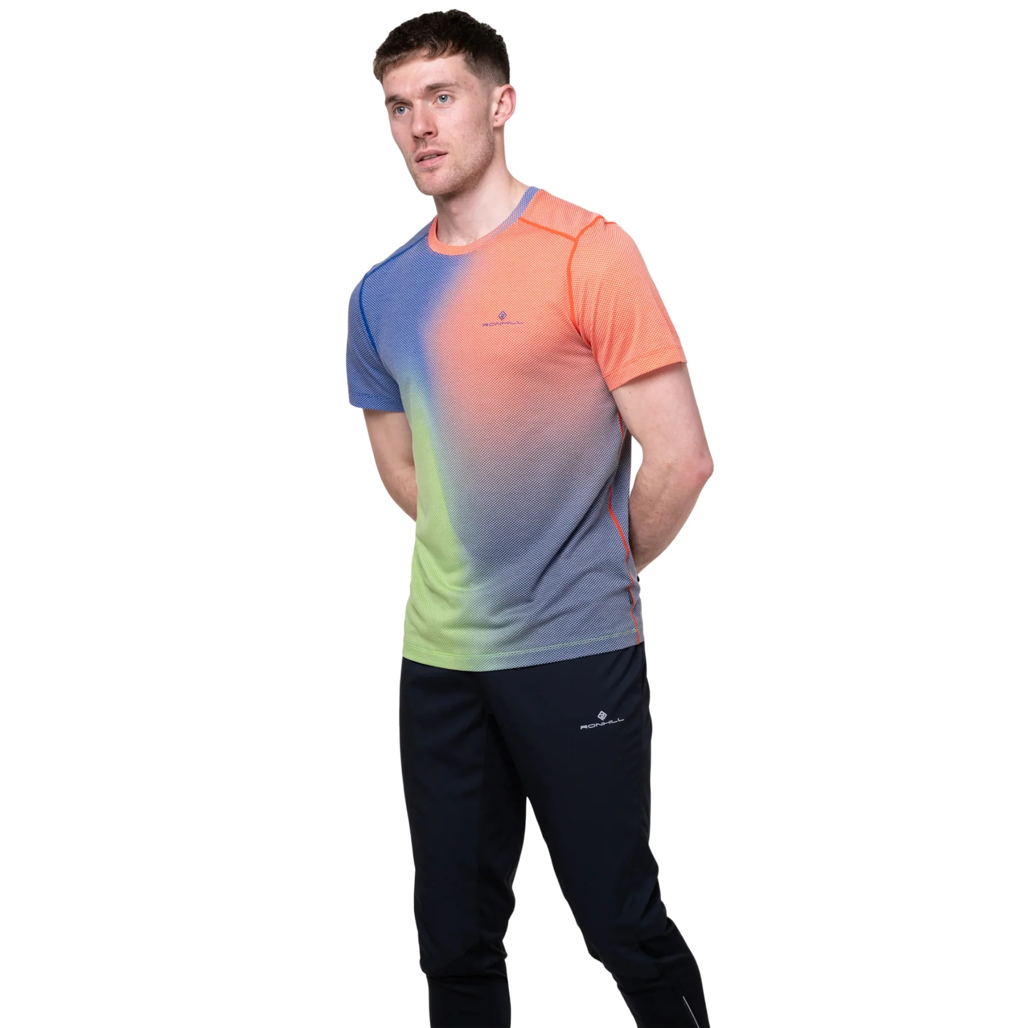 Ronhill Men's Tech Golden Hour Short Sleeve Technical Tee (Dark Cobalt Merge) - Image 4