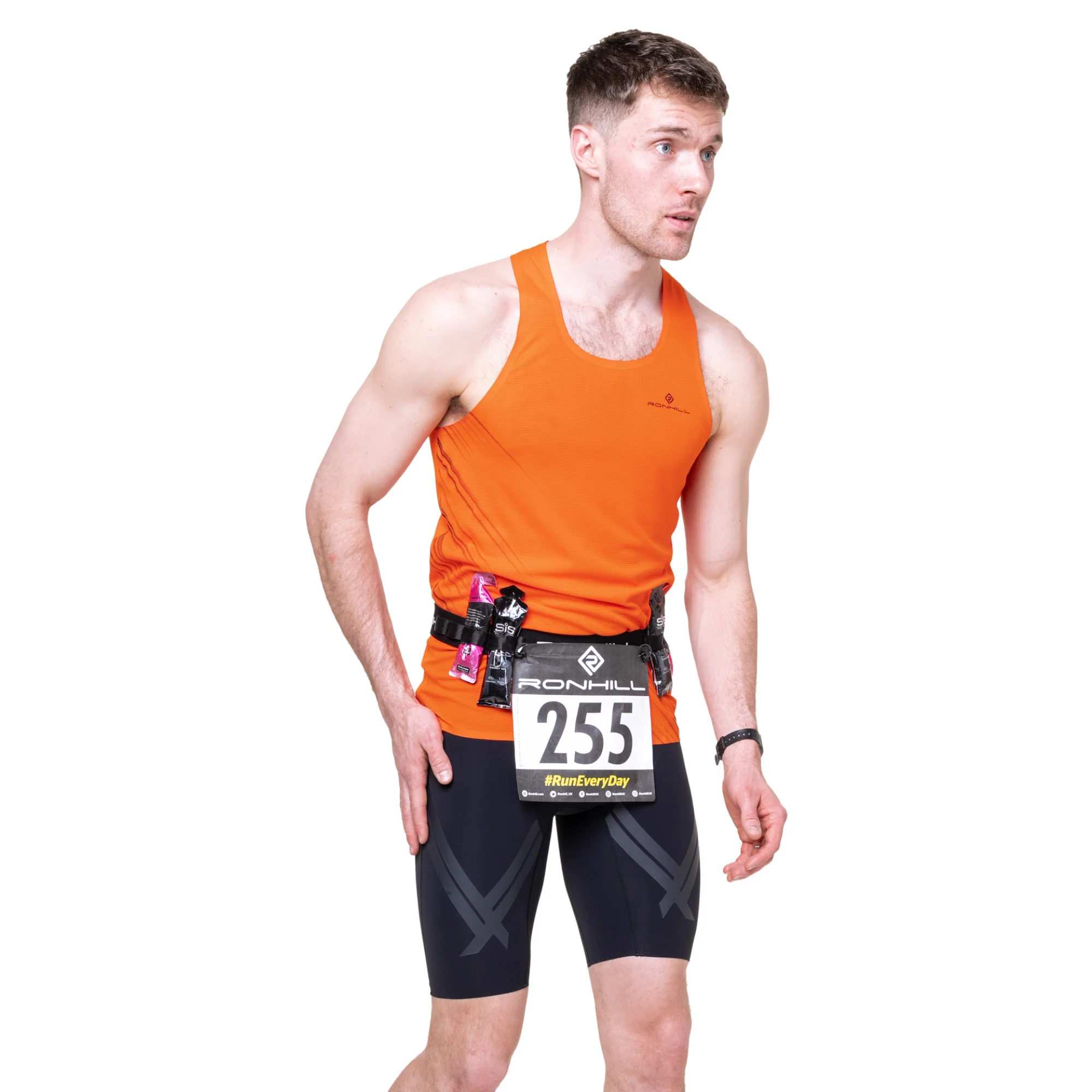 Ronhill Unisex Race Number Belt (All Black) - Image 4