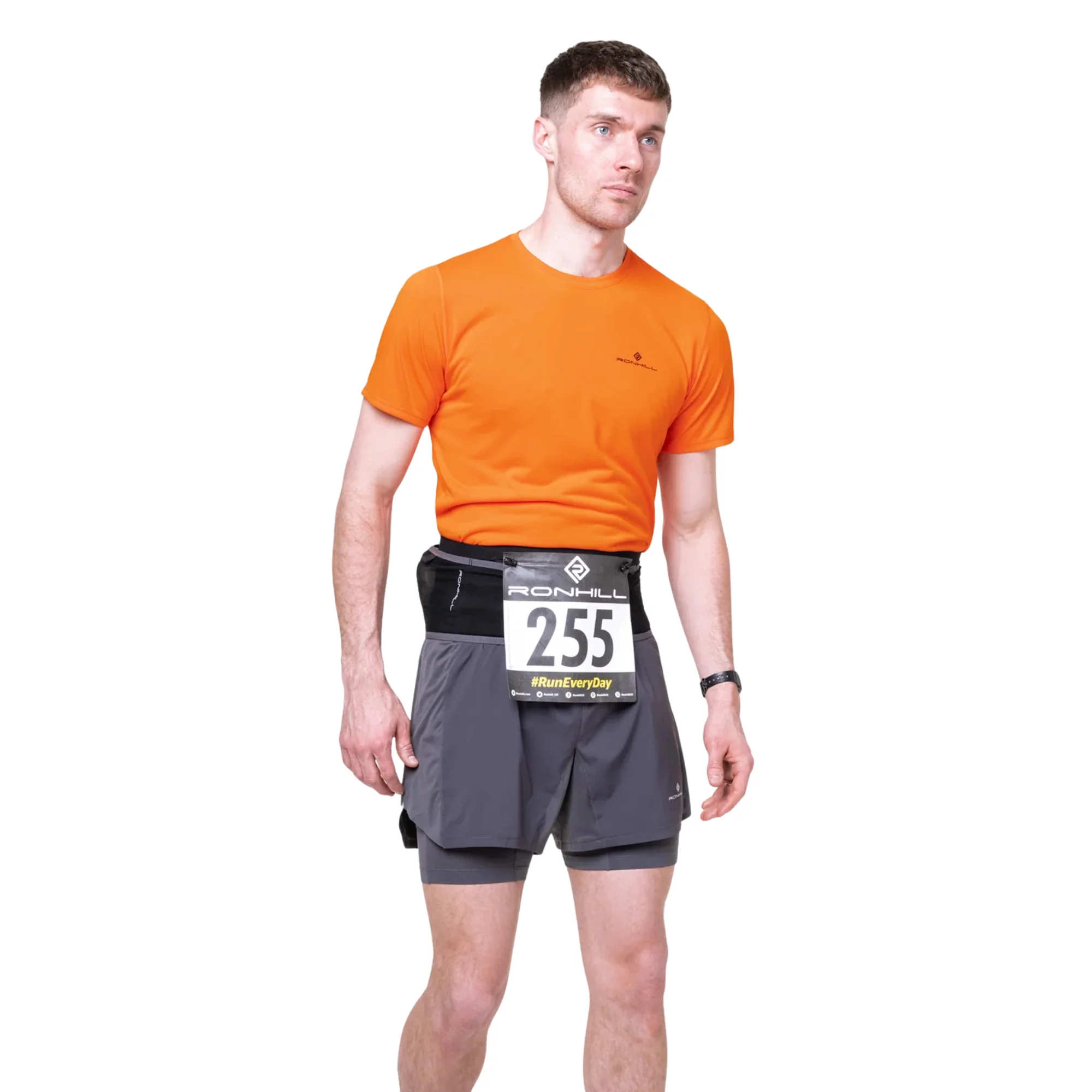 Ronhill Unisex Speed 360 Running Belt (Black/Ronhill Red) - Image 6