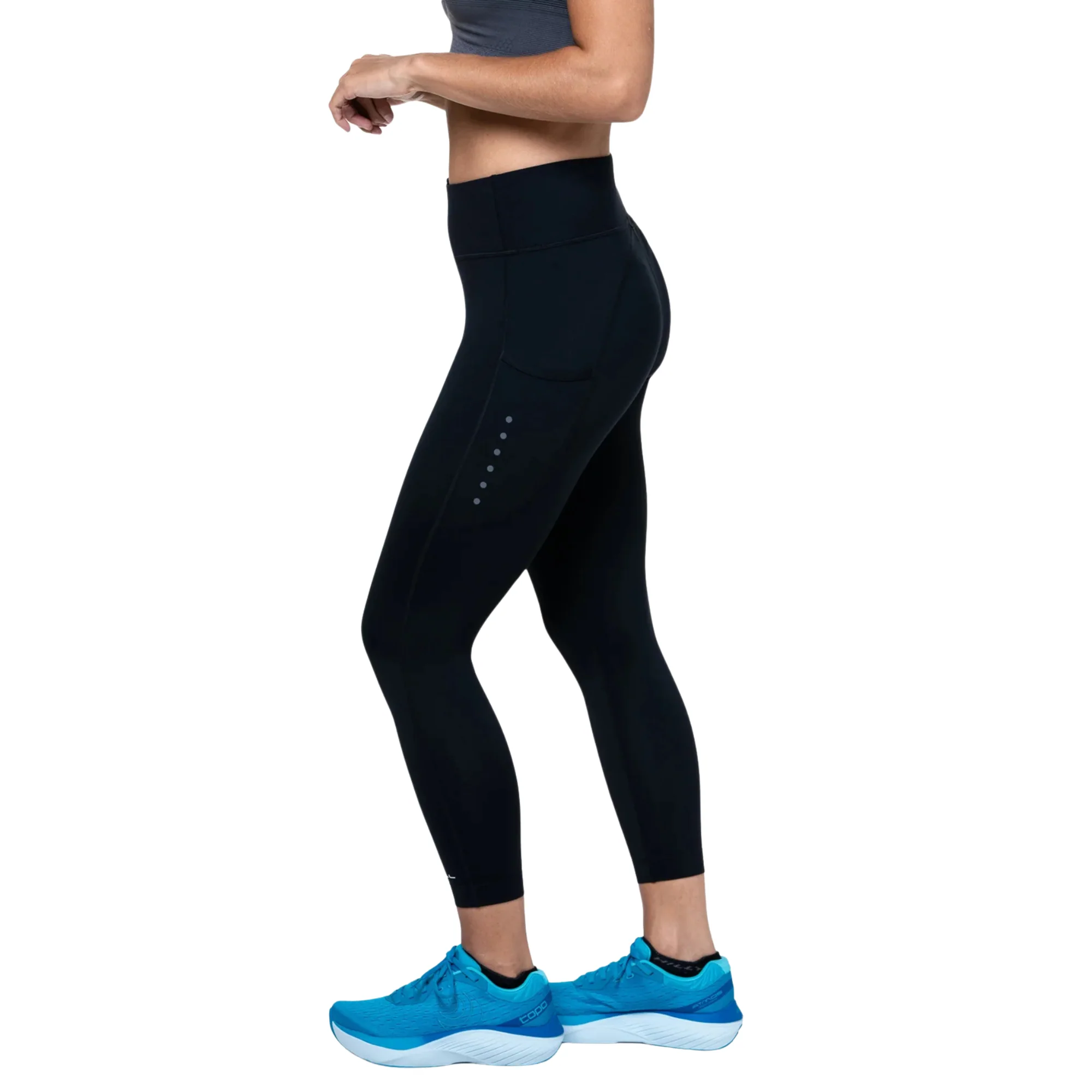 Ronhill Women's Core Crop Tights (Black/Bright White) - Image 4