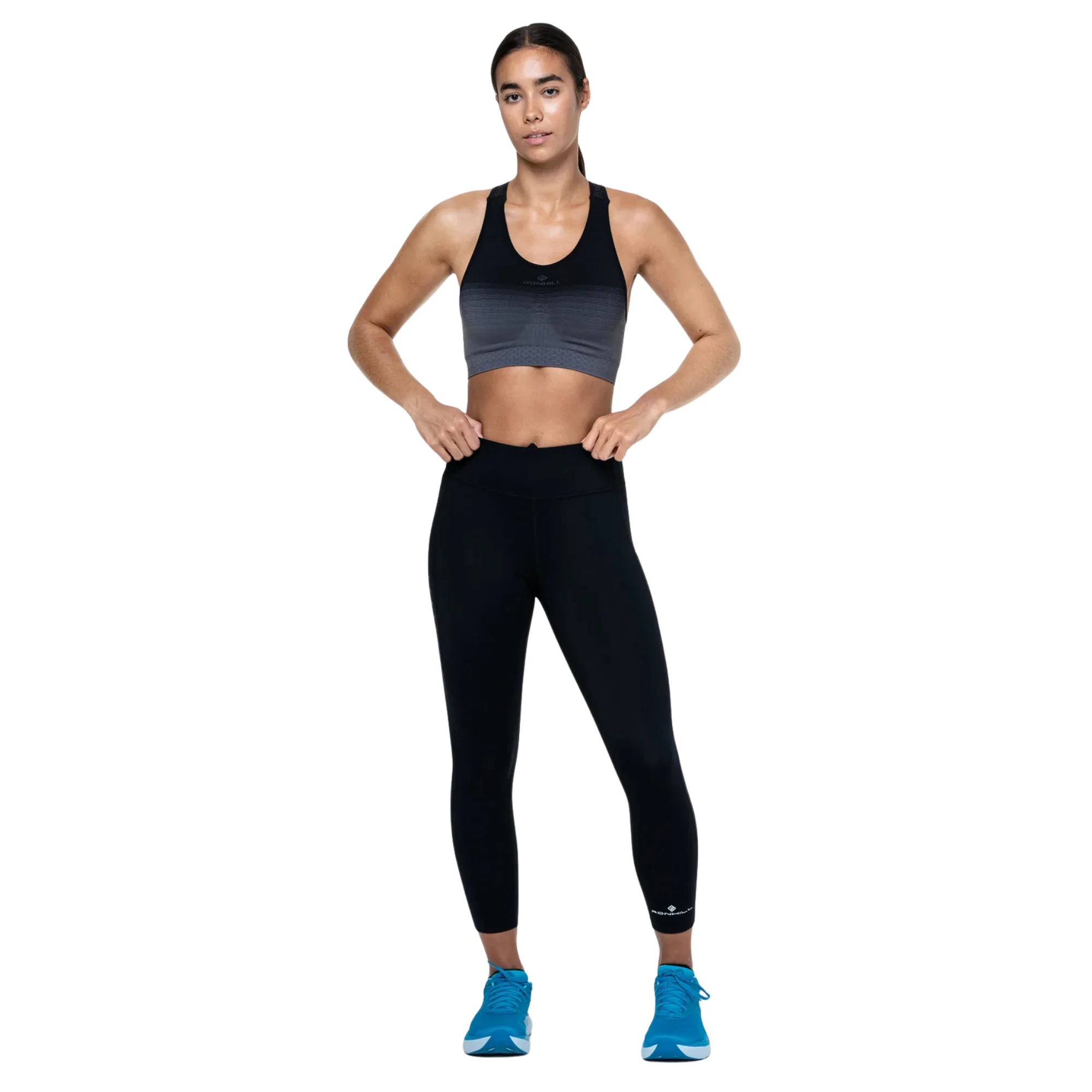 Ronhill Women's Core Crop Tights (Black/Bright White) - Image 6