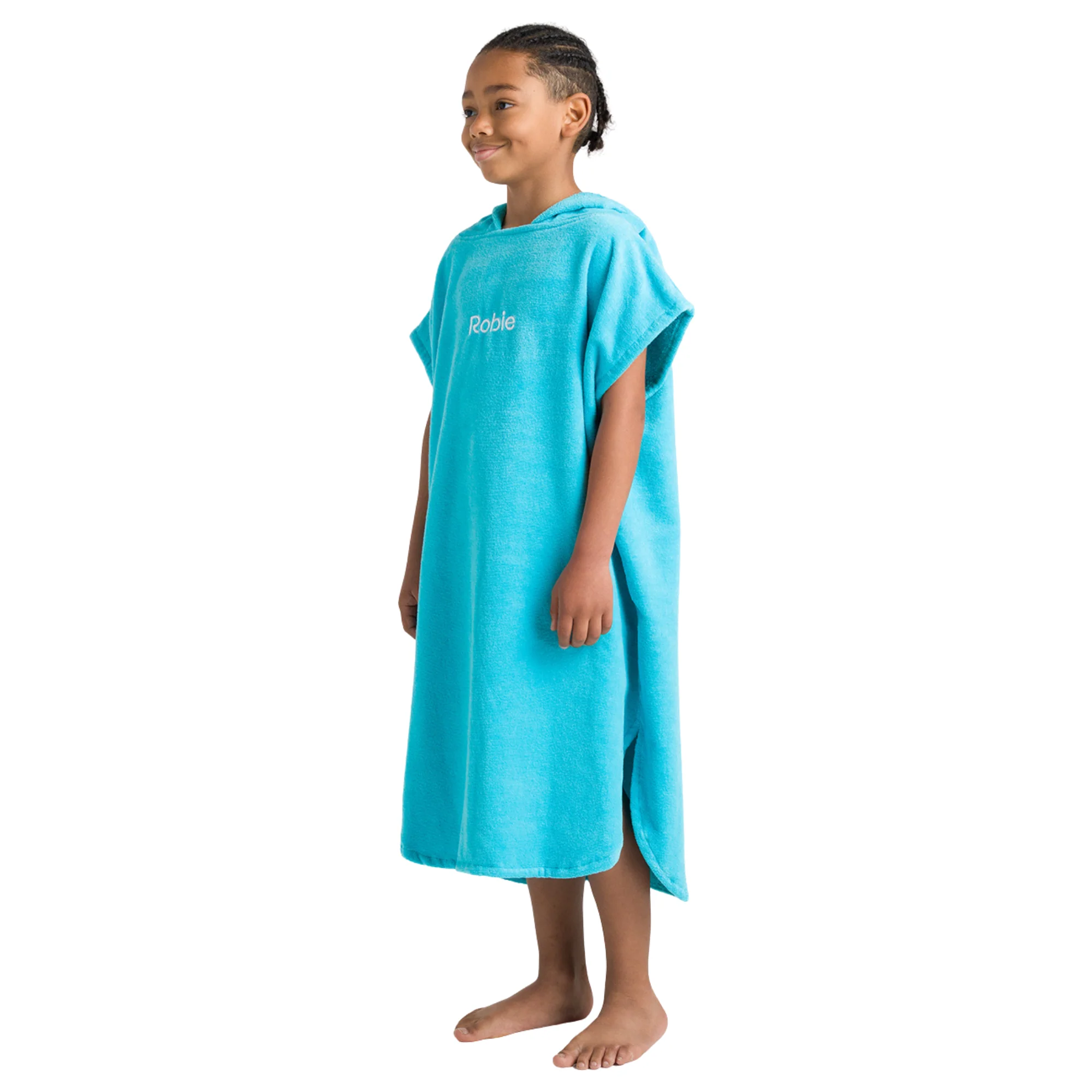 Robie Original - Junior Hooded Short Sleeve Changing Robe (Hawaiian Blue) - Image 3