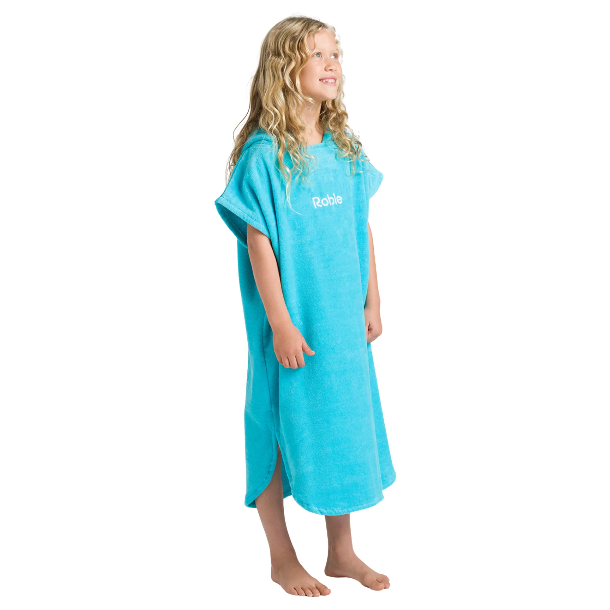 Robie Original - Junior Hooded Short Sleeve Changing Robe (Hawaiian Blue) - Image 4