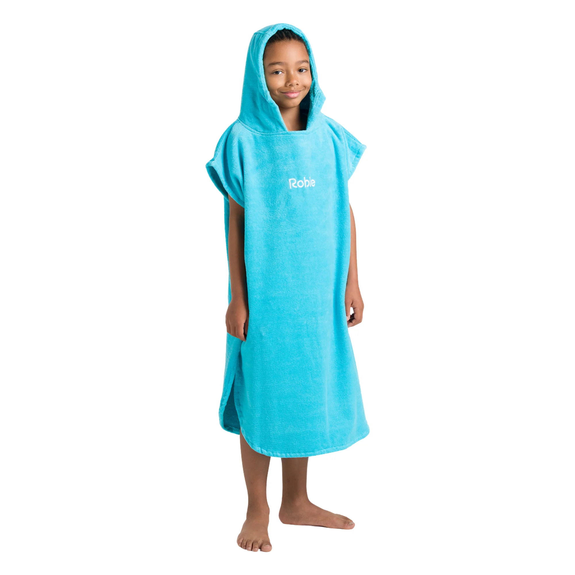 Robie Original - Junior Hooded Short Sleeve Changing Robe (Hawaiian Blue) - Image 6