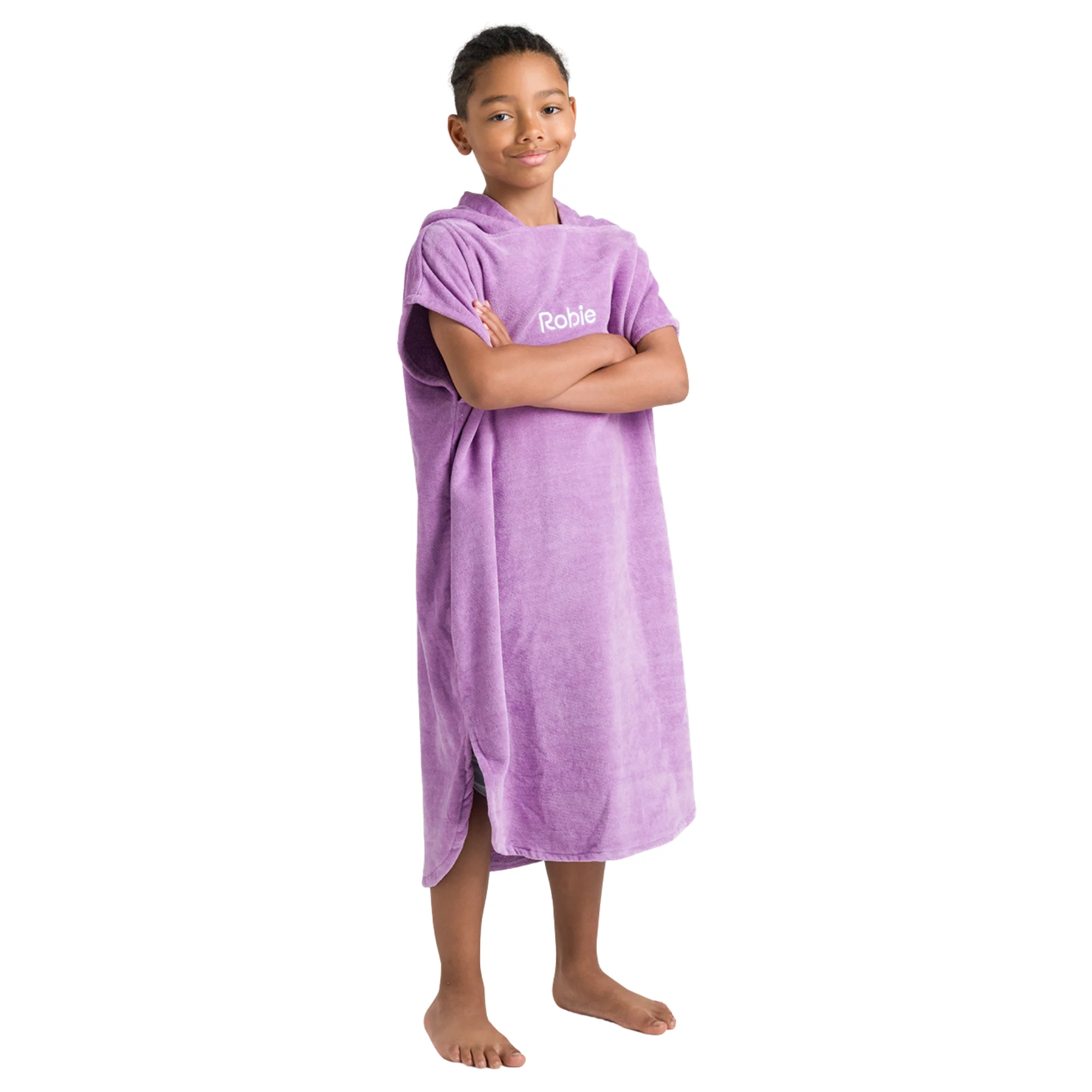 Robie Original - Junior Hooded Short Sleeve Changing Robe (Orchid) - Image 10