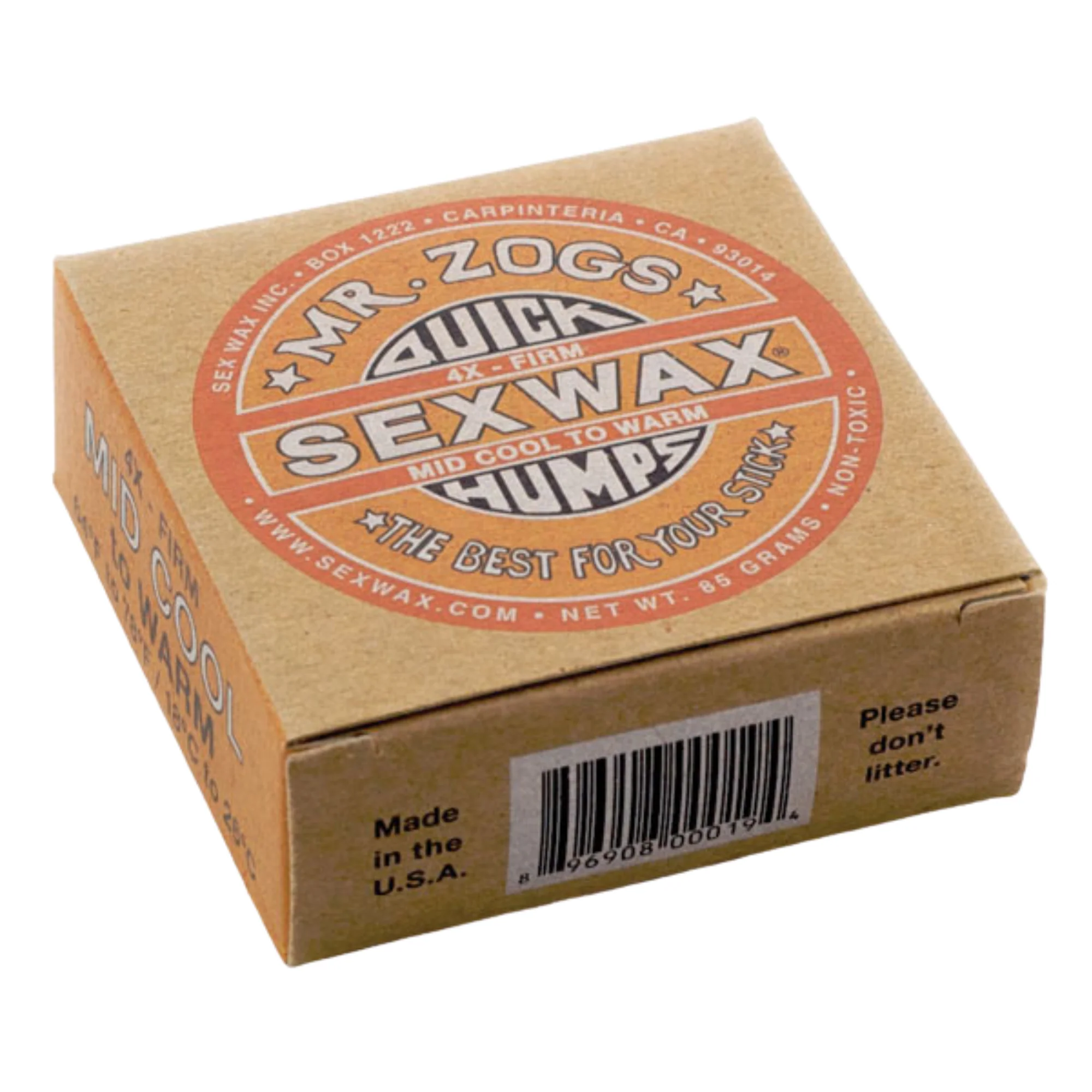 SexWax Quick Humps Surf Wax (Orange)(Firm - Mid Cool to Warm)