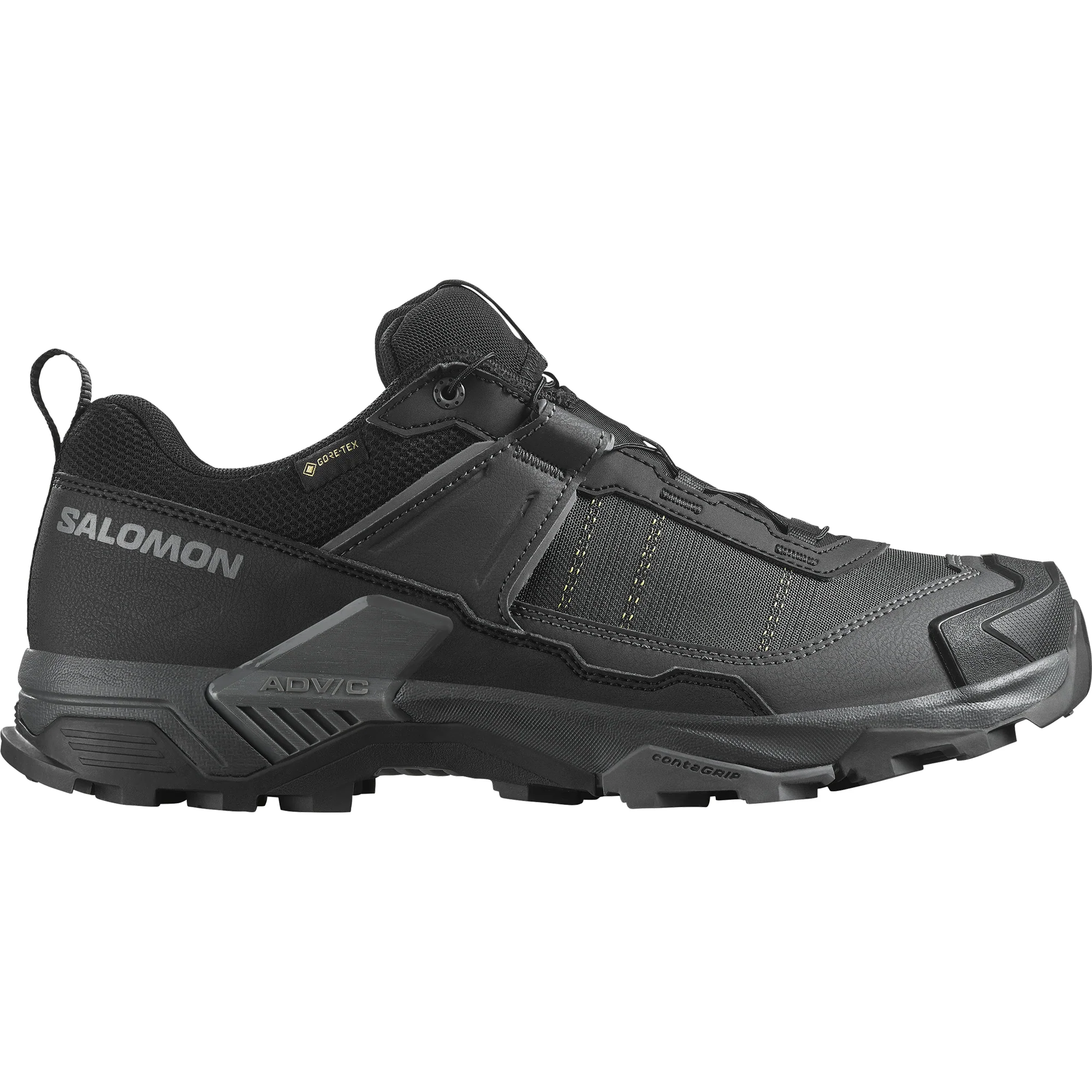 Salomon Men's X Ultra 5 Gore-Tex Wide Fit Trail Shoes (Black/Asphalt/Castlerock)