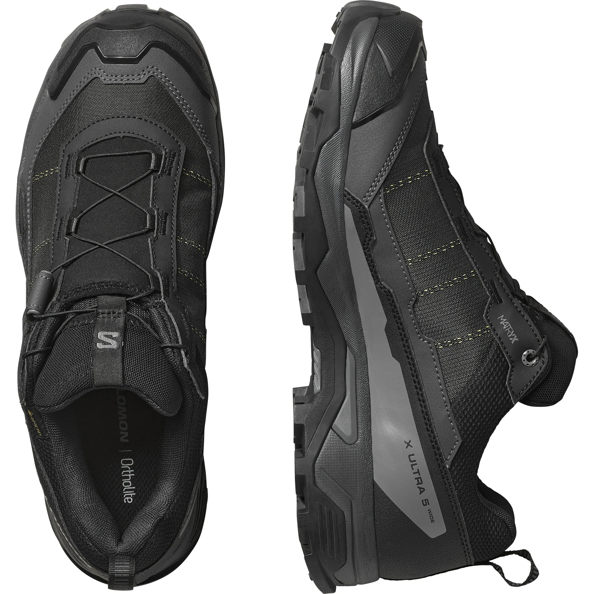Salomon Men's X Ultra 5 Gore-Tex Wide Fit Trail Shoes (Black/Asphalt/Castlerock) - Image 5