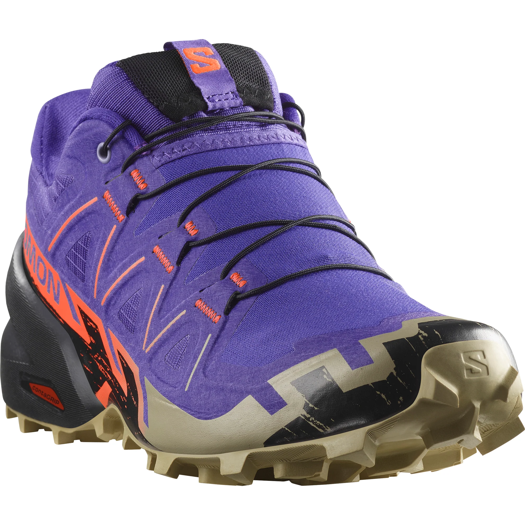 Salomon Women's Speedcross 6 Trail Running Shoes (Liberty/Black/Neon Flame) - Image 5