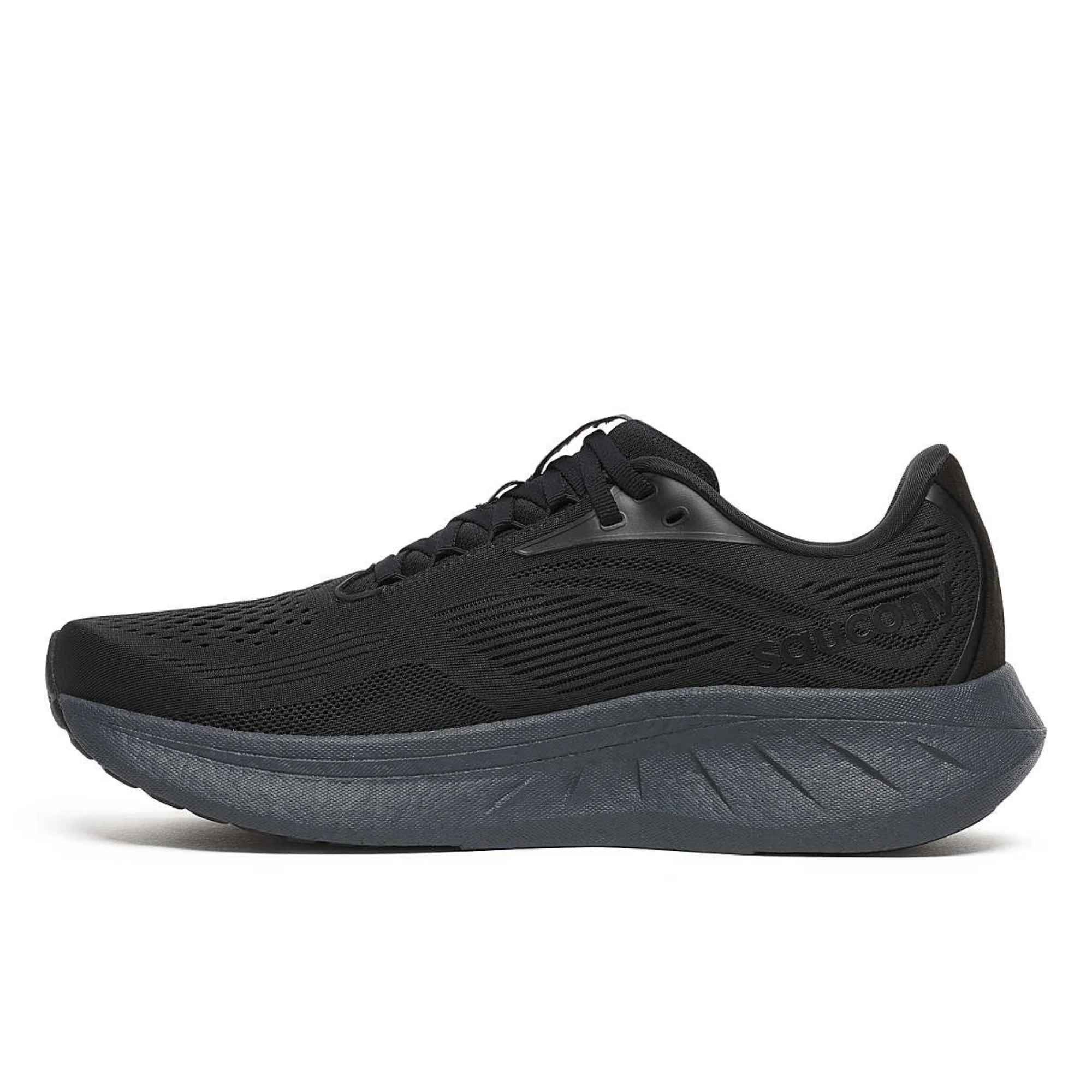 Saucony Men's Ride 18 Running Shoes (Black/Shadow) - Image 2