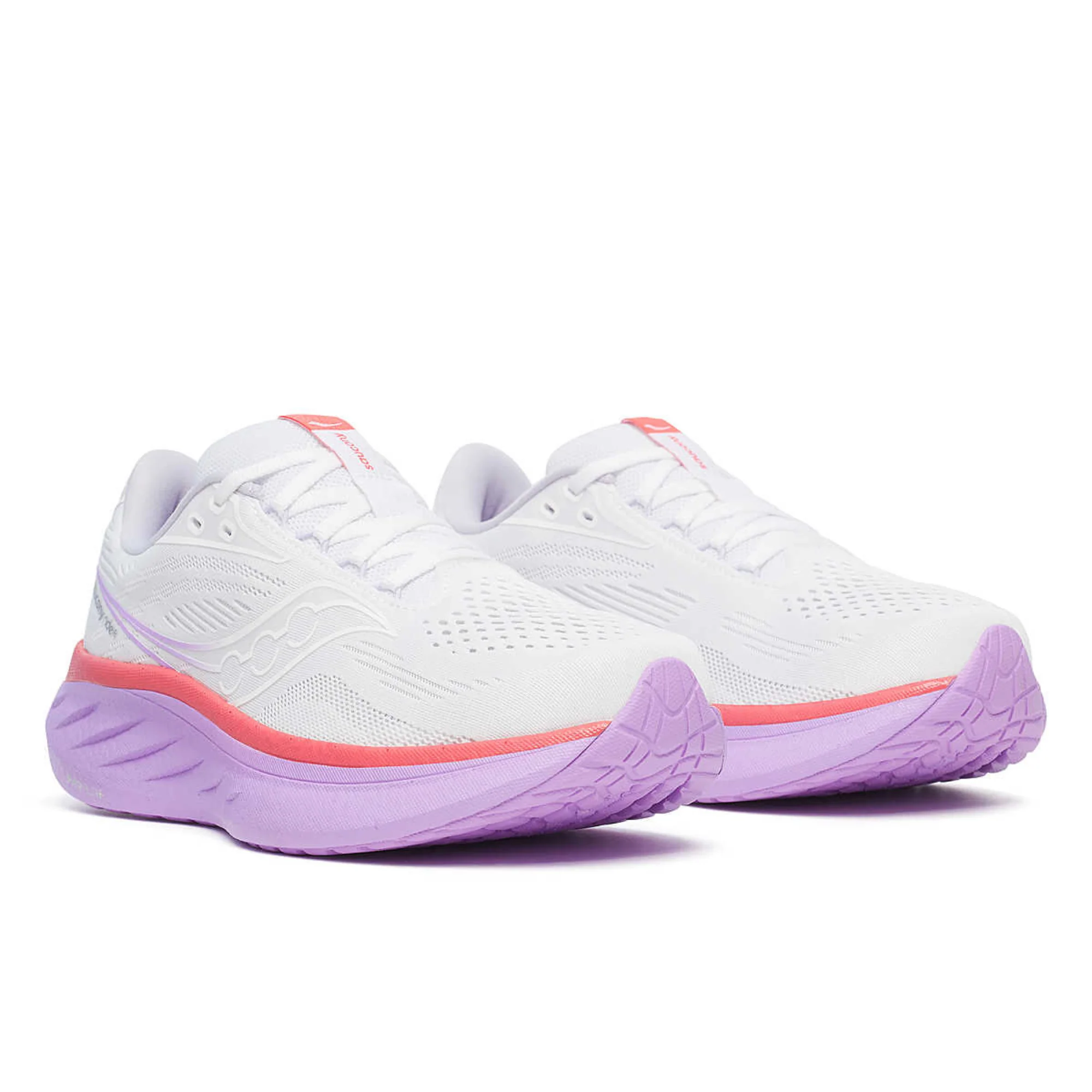 Saucony Women's Ride 18 Running Shoes (White/Coral) - Image 4