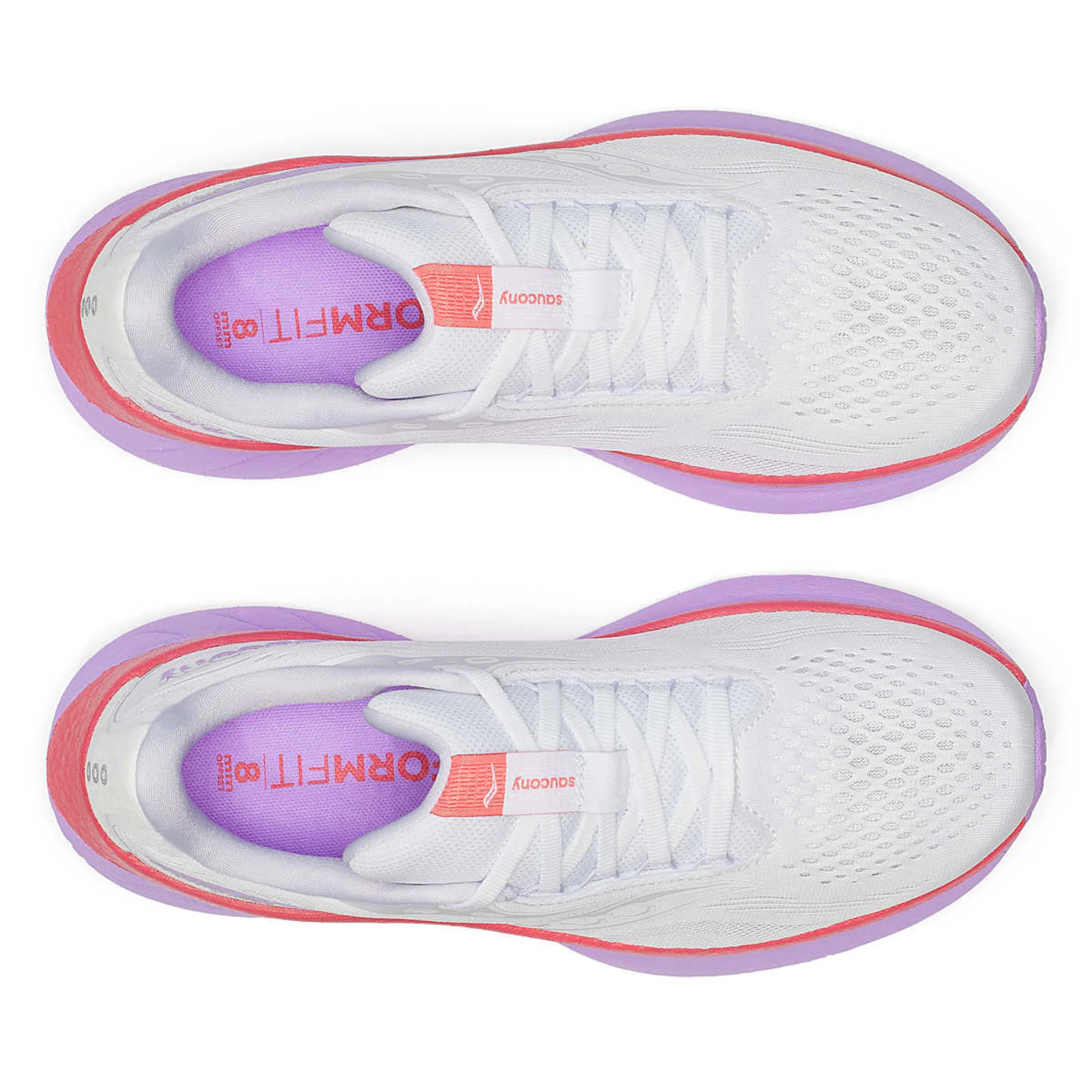 Saucony Women's Ride 18 Running Shoes (White/Coral) - Image 5