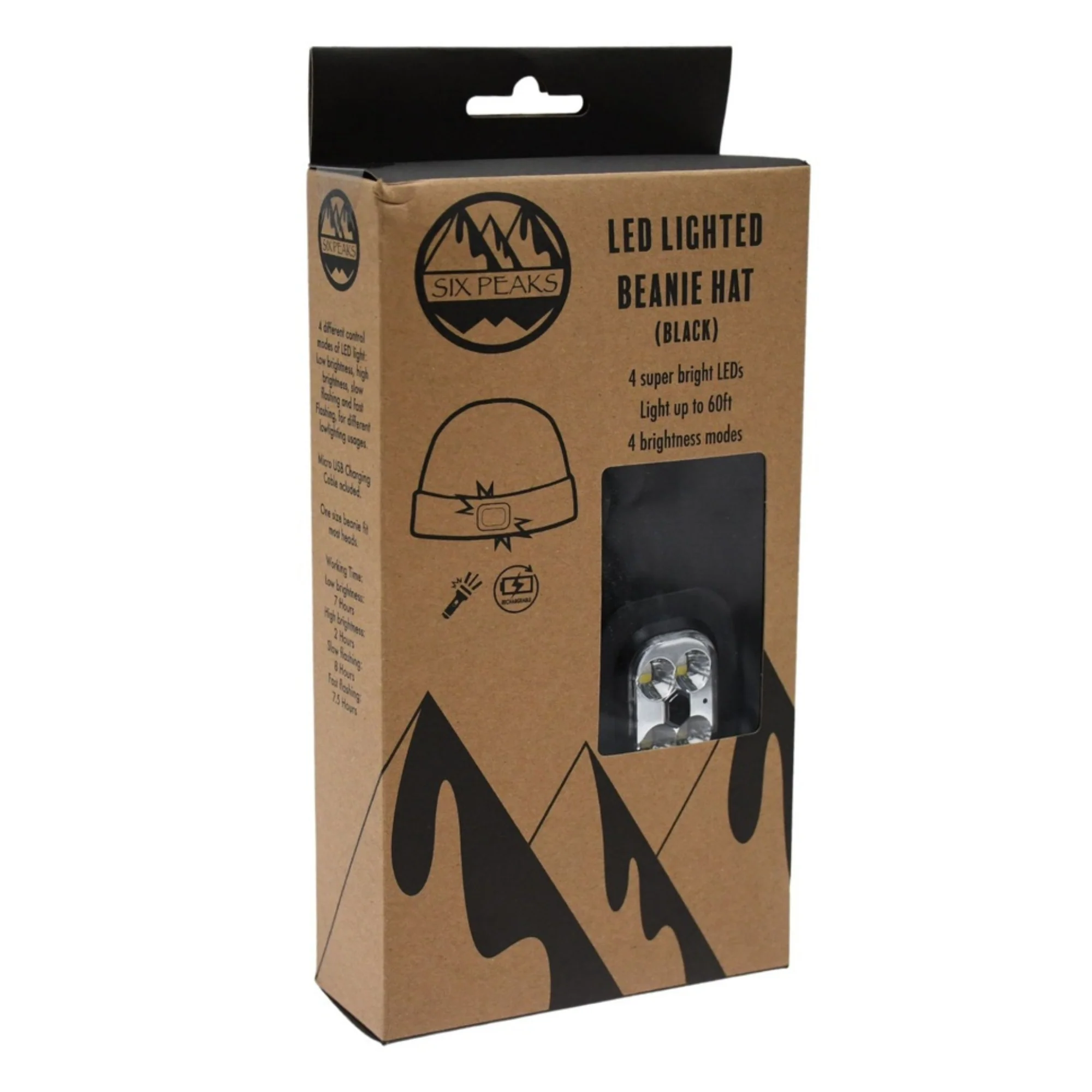 Six Peaks Unisex LED Lighted Beanie Hat (Grey) - Image 2