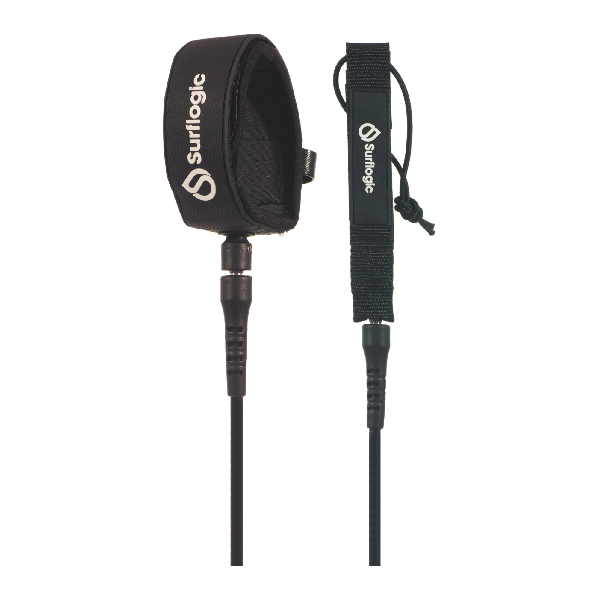 Surflogic 6ft Leash Pro Surf Ankle Leash (Black)