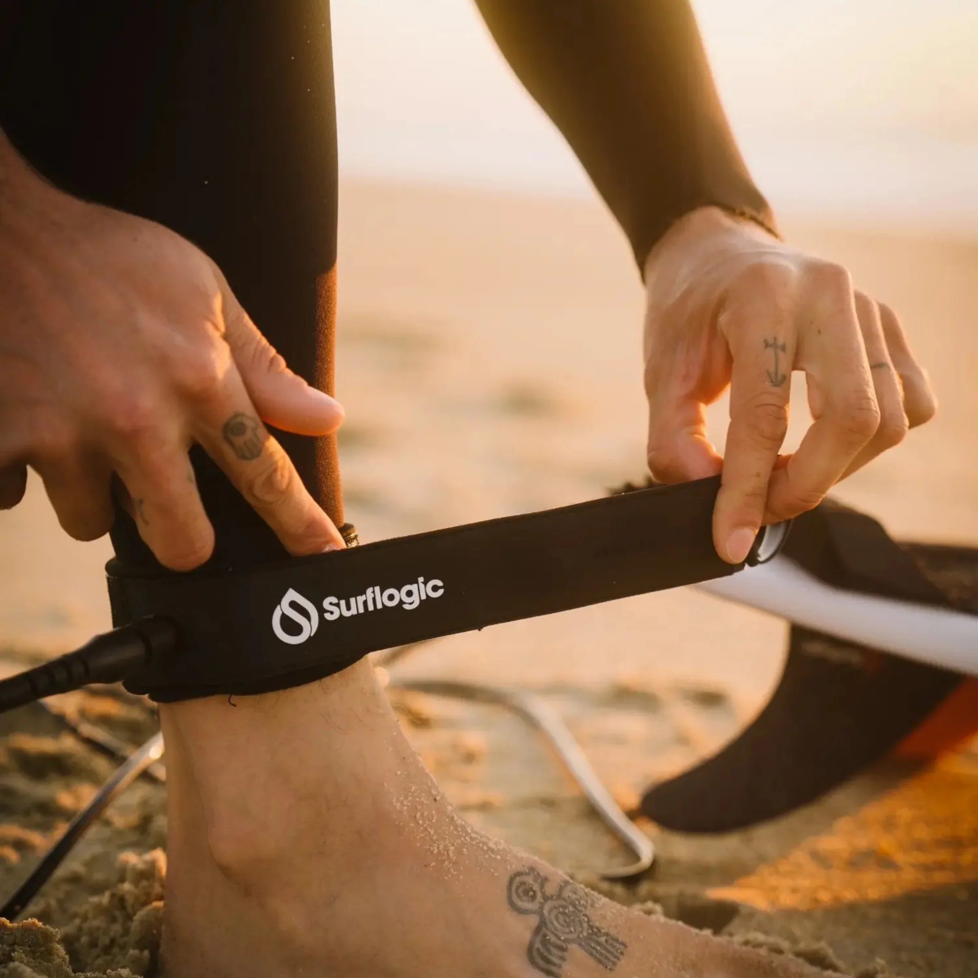 Surflogic 6ft Leash Pro Surf Ankle Leash (Black) - Image 4
