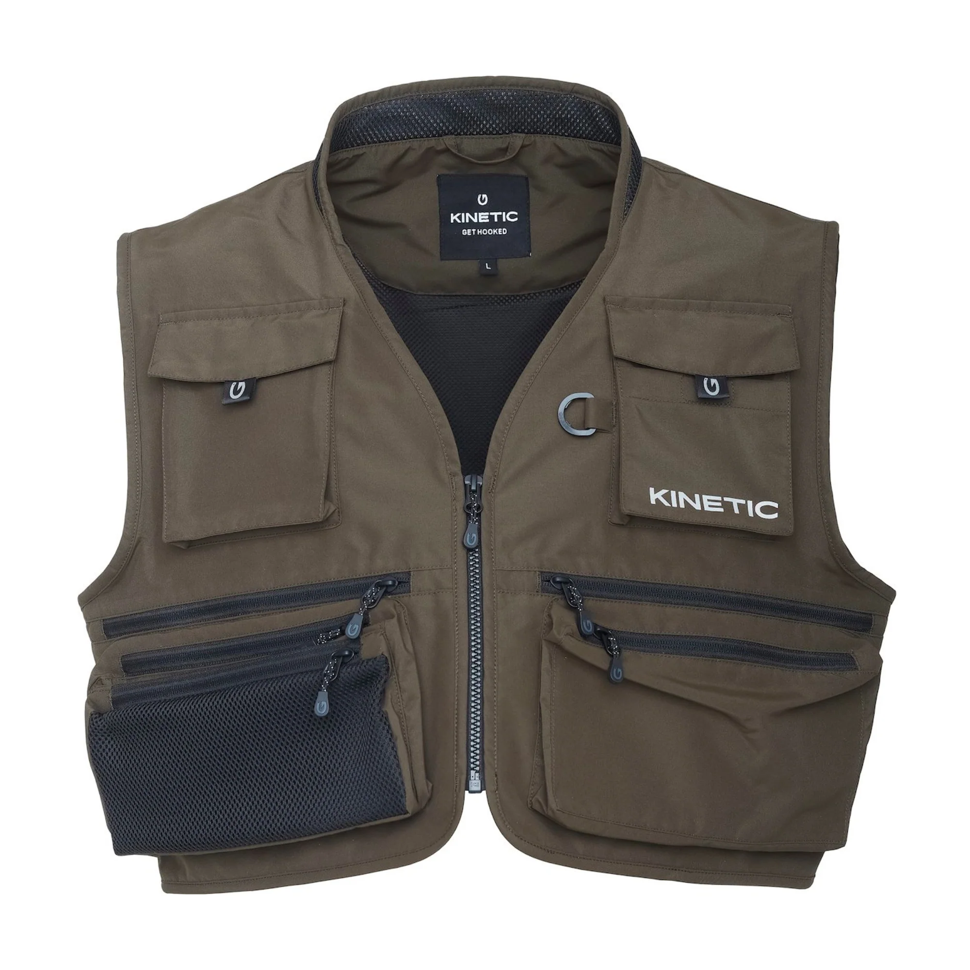 Kinetic Unisex Strider Waterproof Fly Fishing Vest (Olive)