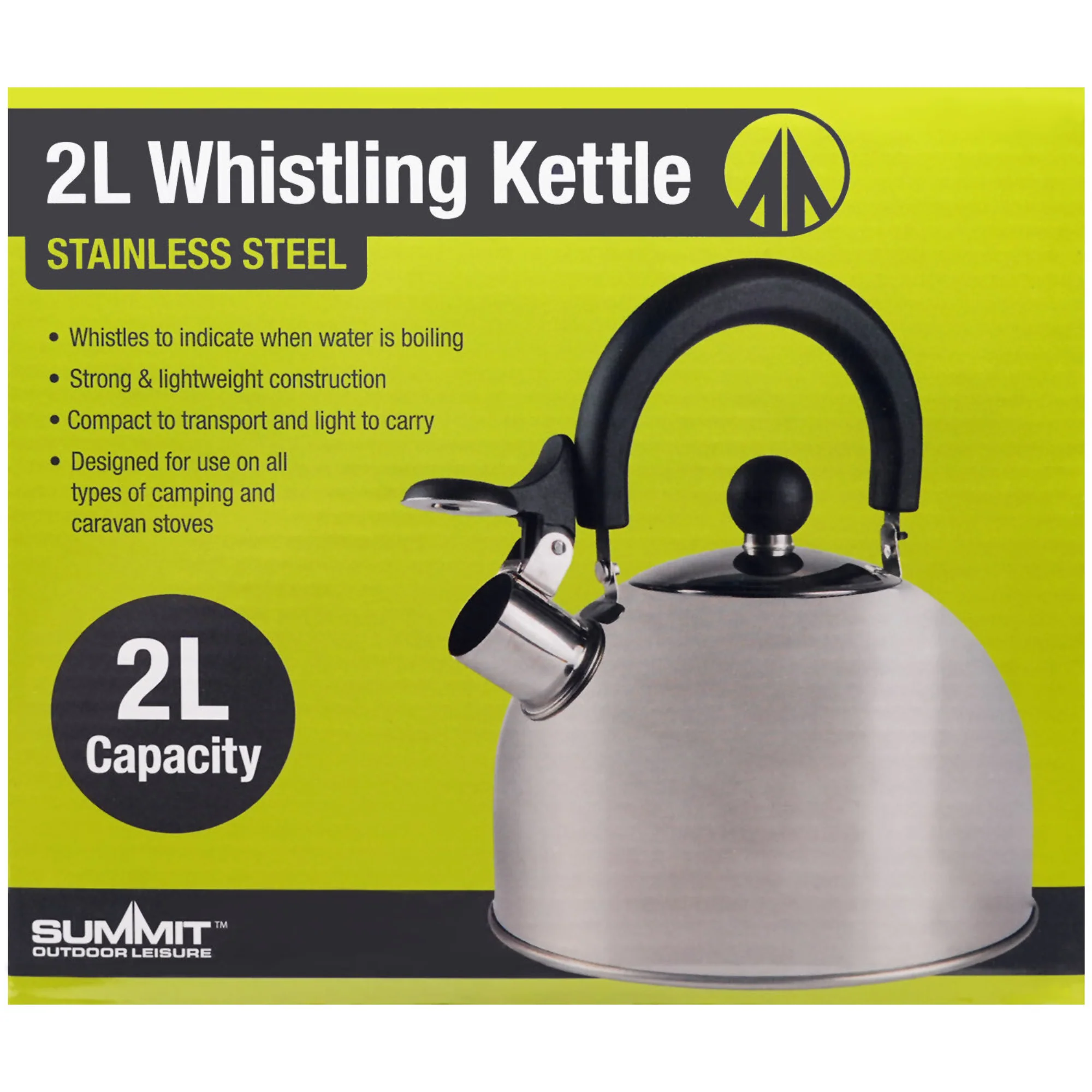 Summit Stainless Steel Whistling Camping Kettle (2L) - Image 4