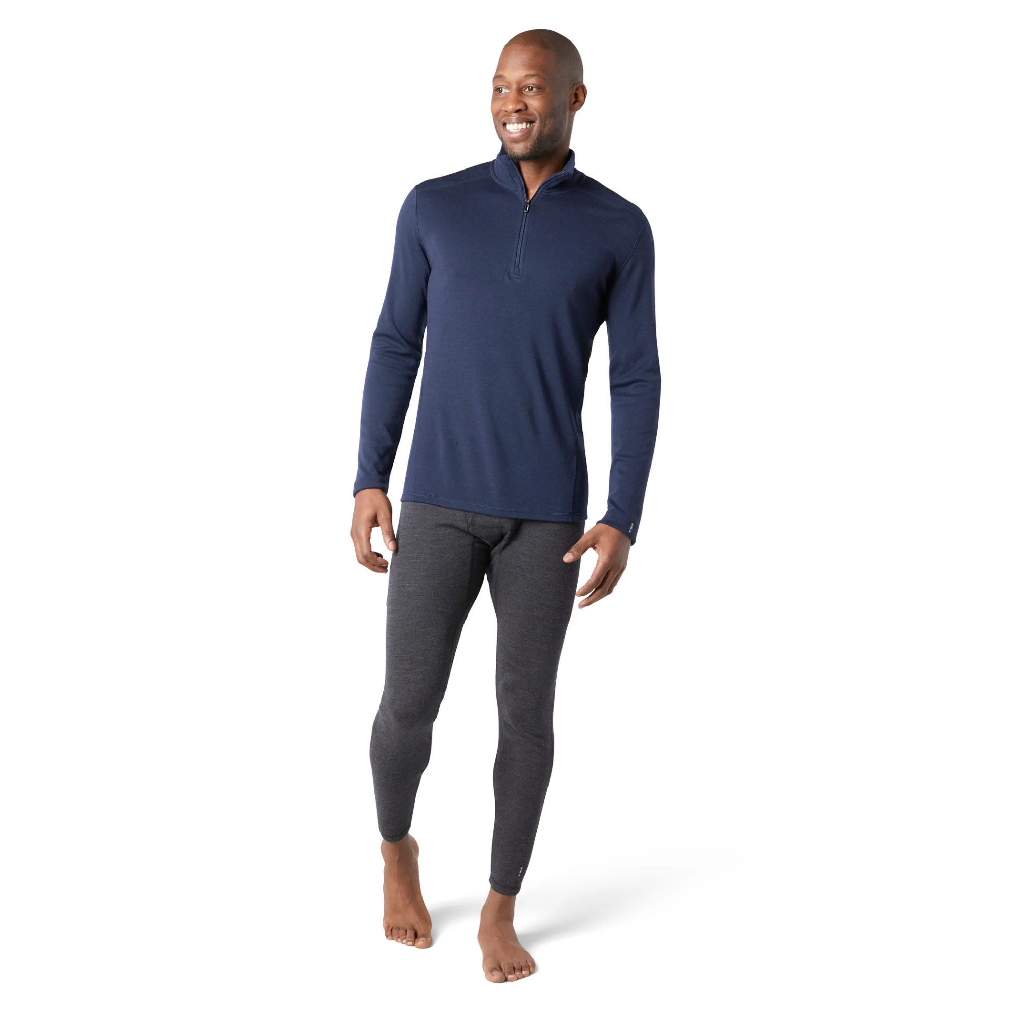 Smartwool Men's Classic Thermal Merino 250 Quarter Zip Long Sleeve Base Layer Top (Deep Navy) - Image 3