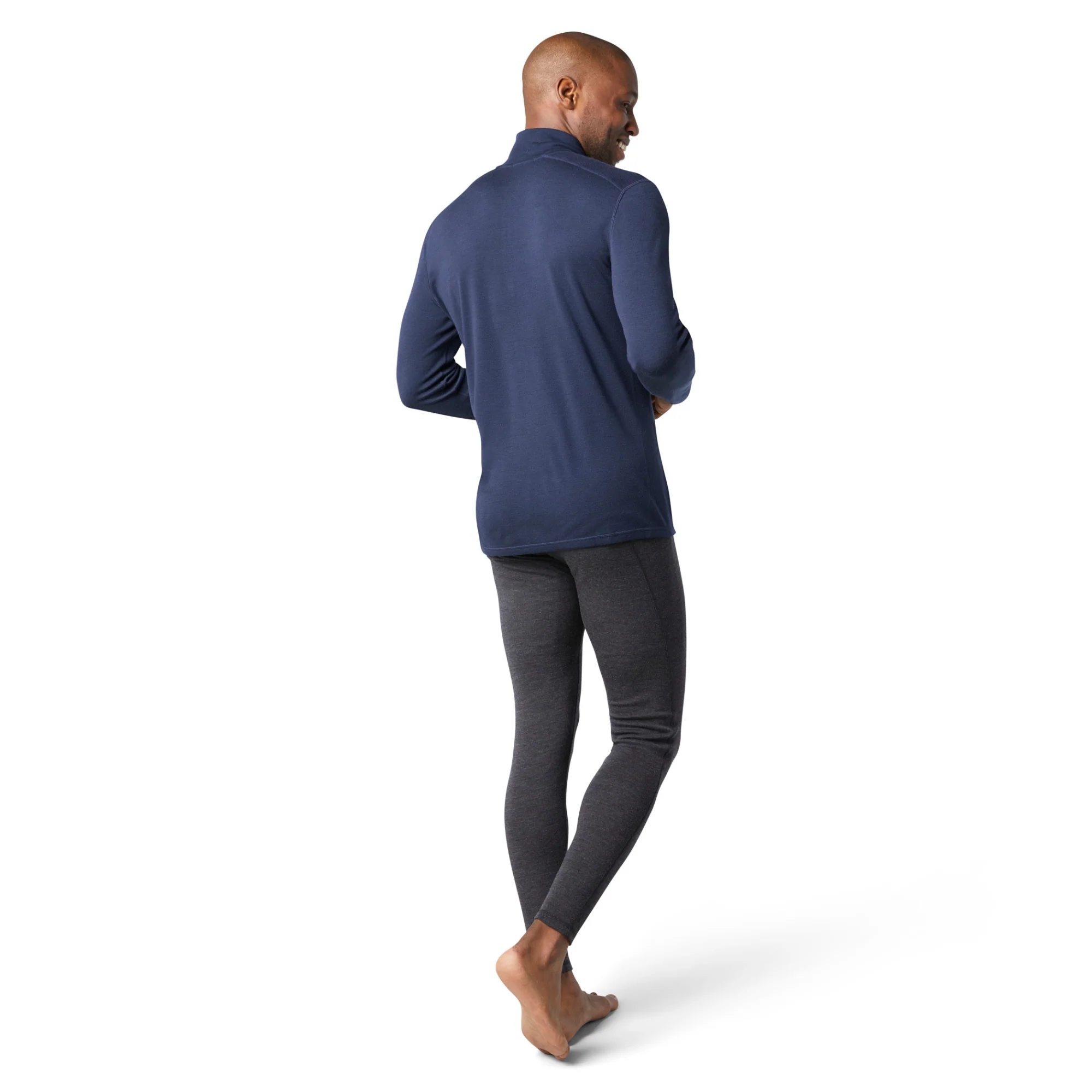 Smartwool Men's Classic Thermal Merino 250 Quarter Zip Long Sleeve Base Layer Top (Deep Navy) - Image 4