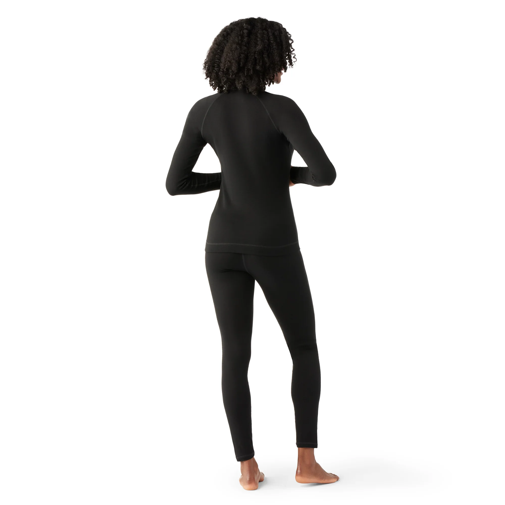 Smartwool Women's Classic Thermal Merino 250 Long Sleeve Quarter Zip Base Layer Top (Black) - Image 2
