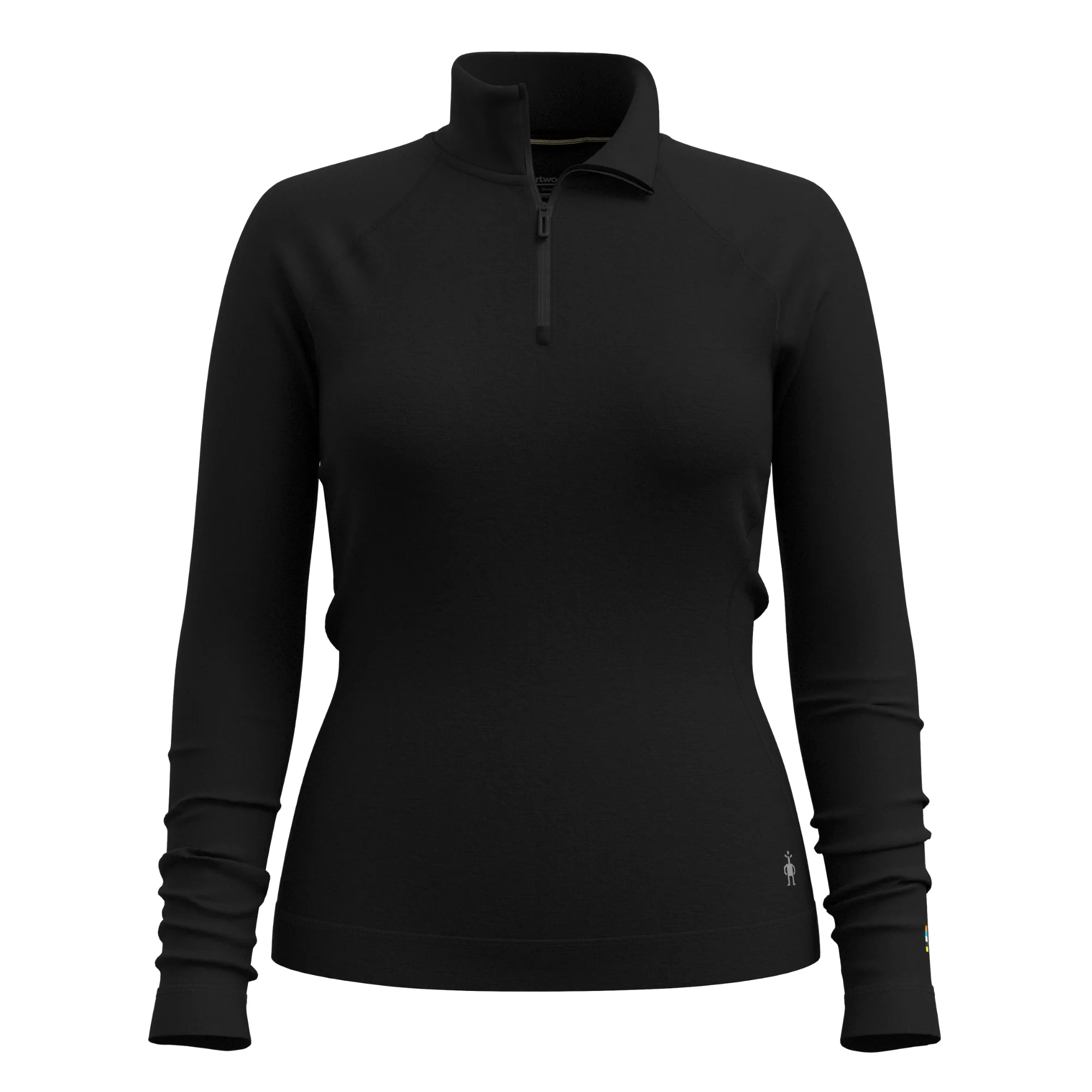 Smartwool Women's Classic Thermal Merino 250 Long Sleeve Quarter Zip Base Layer Top (Black) - Image 3