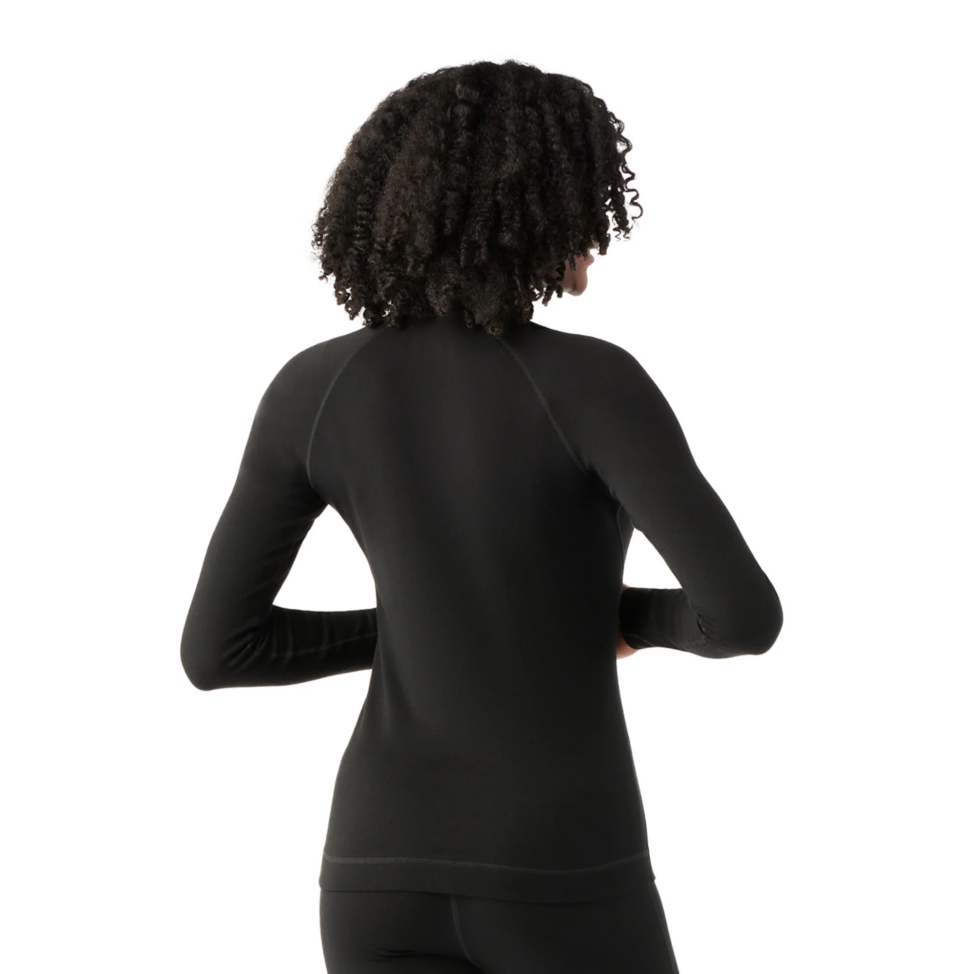 Smartwool Women's Classic Thermal Merino 250 Long Sleeve Quarter Zip Base Layer Top (Black) - Image 4