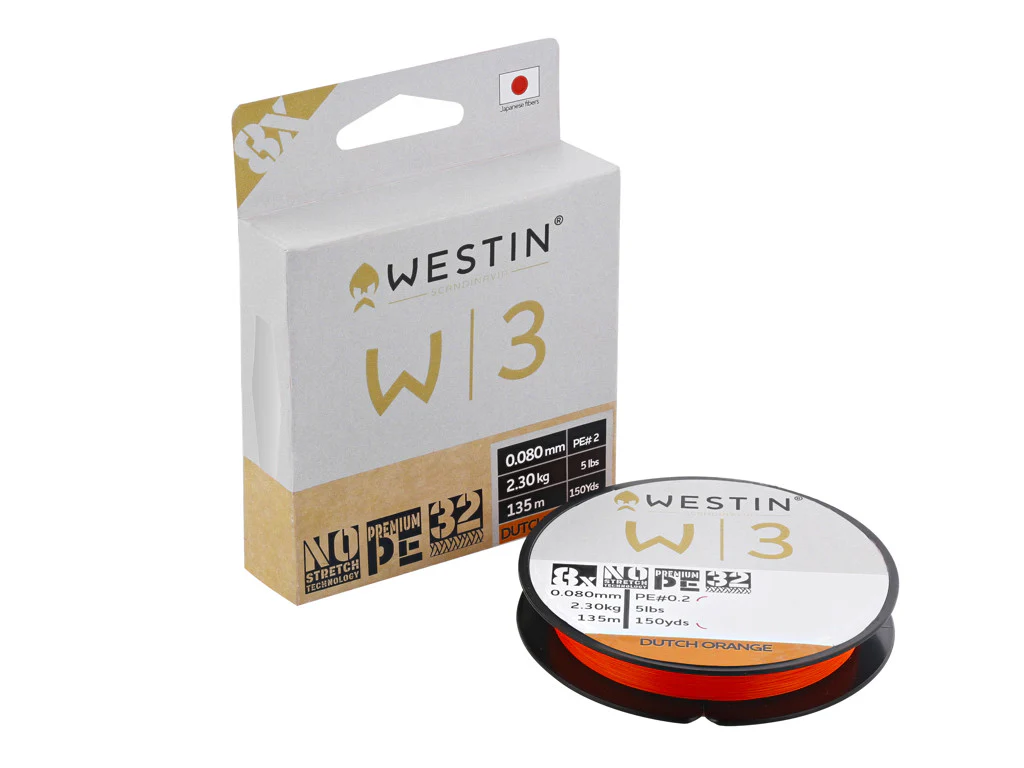 Westin W3 8-Braid Line Leader (300m/0.285mm/19.4kg)(Dutch Orange)