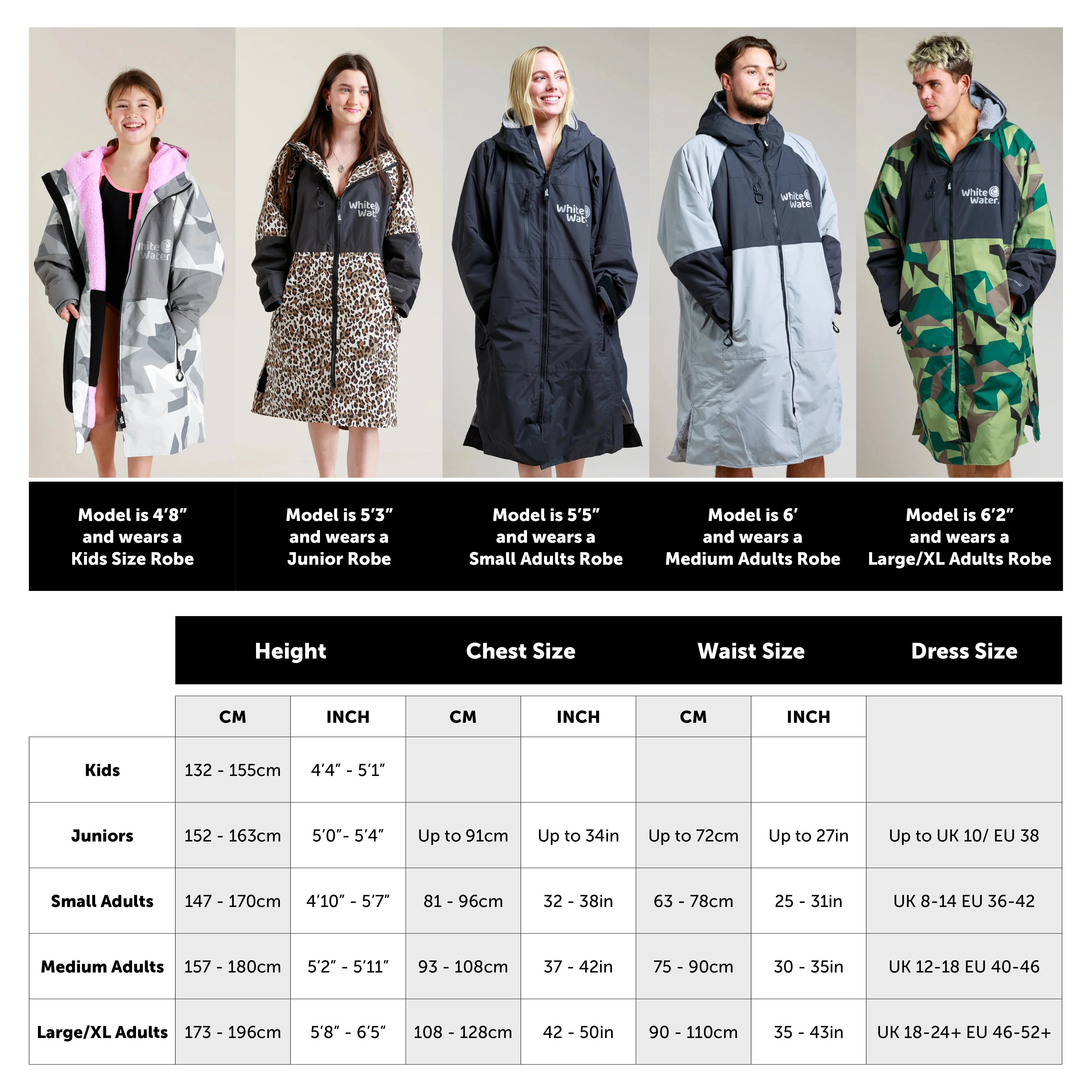 White Water Robes Unisex Hardshell Changing Robe - Adults (Leopard Print/Black Lining) - Image 14