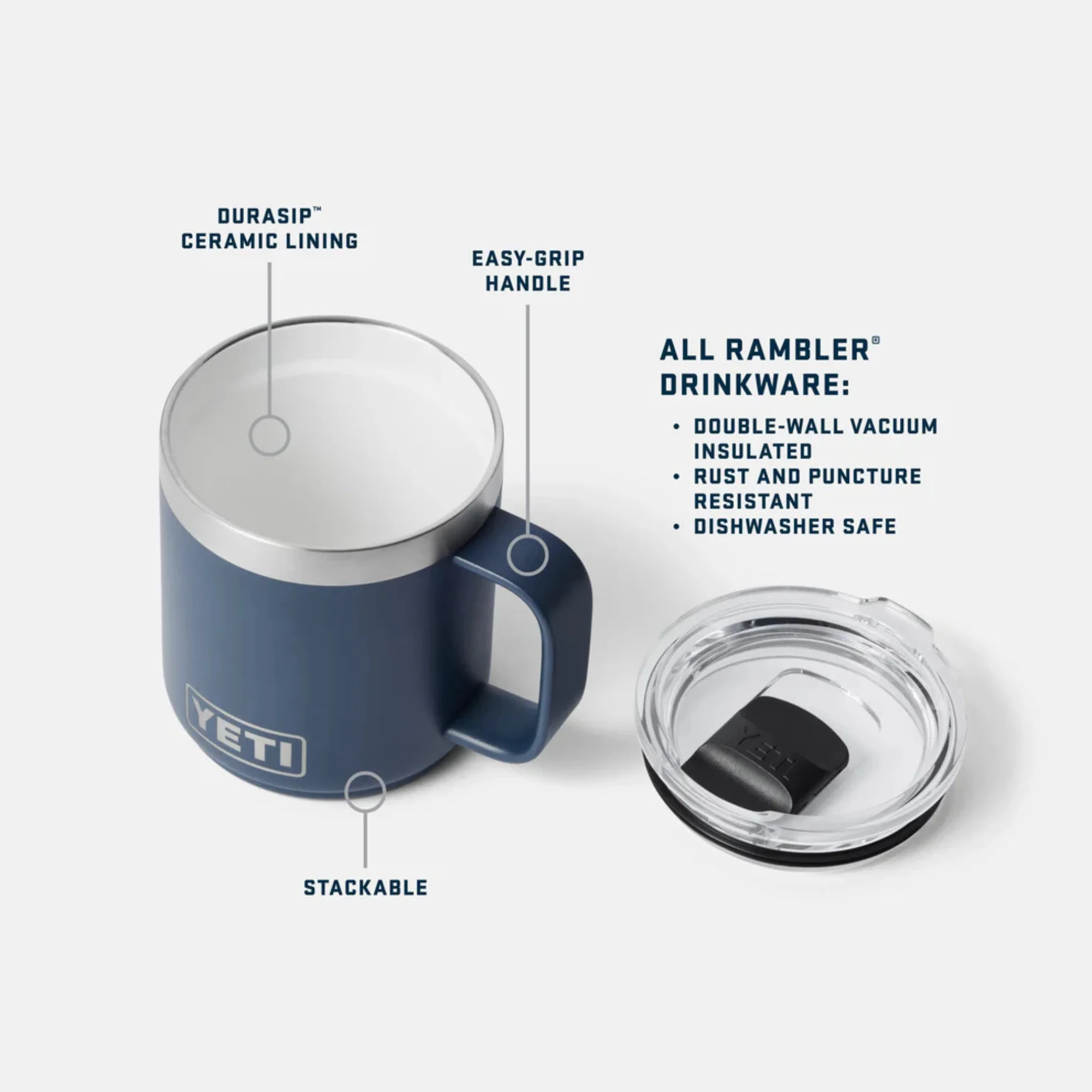 Yeti Rambler 10oz/295ml Ceramic Mug with Magslider Lid (Ridgeline) - Image 6