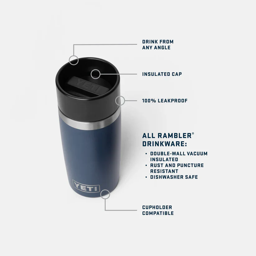 Yeti Rambler 12oz/355ml Travel Bottle with Commuter Cap (Navy) - Image 5