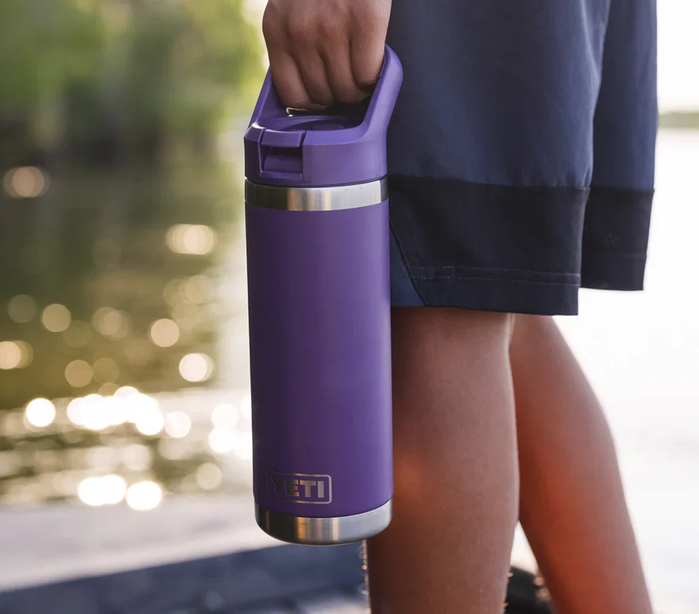 Yeti Rambler 18oz/532ml Insulated Bottle with Colour Straw Cap (Navy) - Image 6