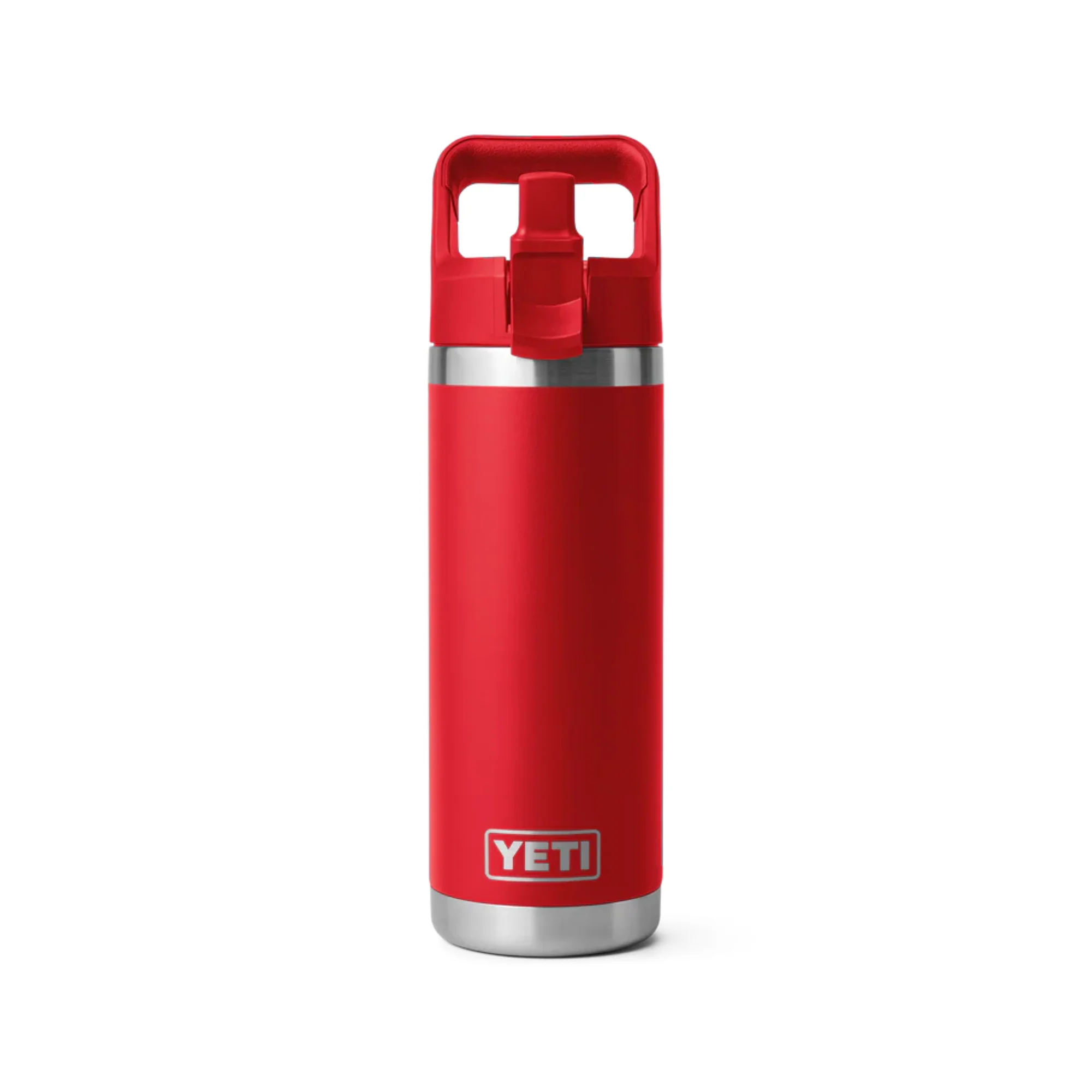 Yeti Rambler 18oz/532ml Insulated Bottle with Colour Straw Cap (Rescue Red) - Image 3